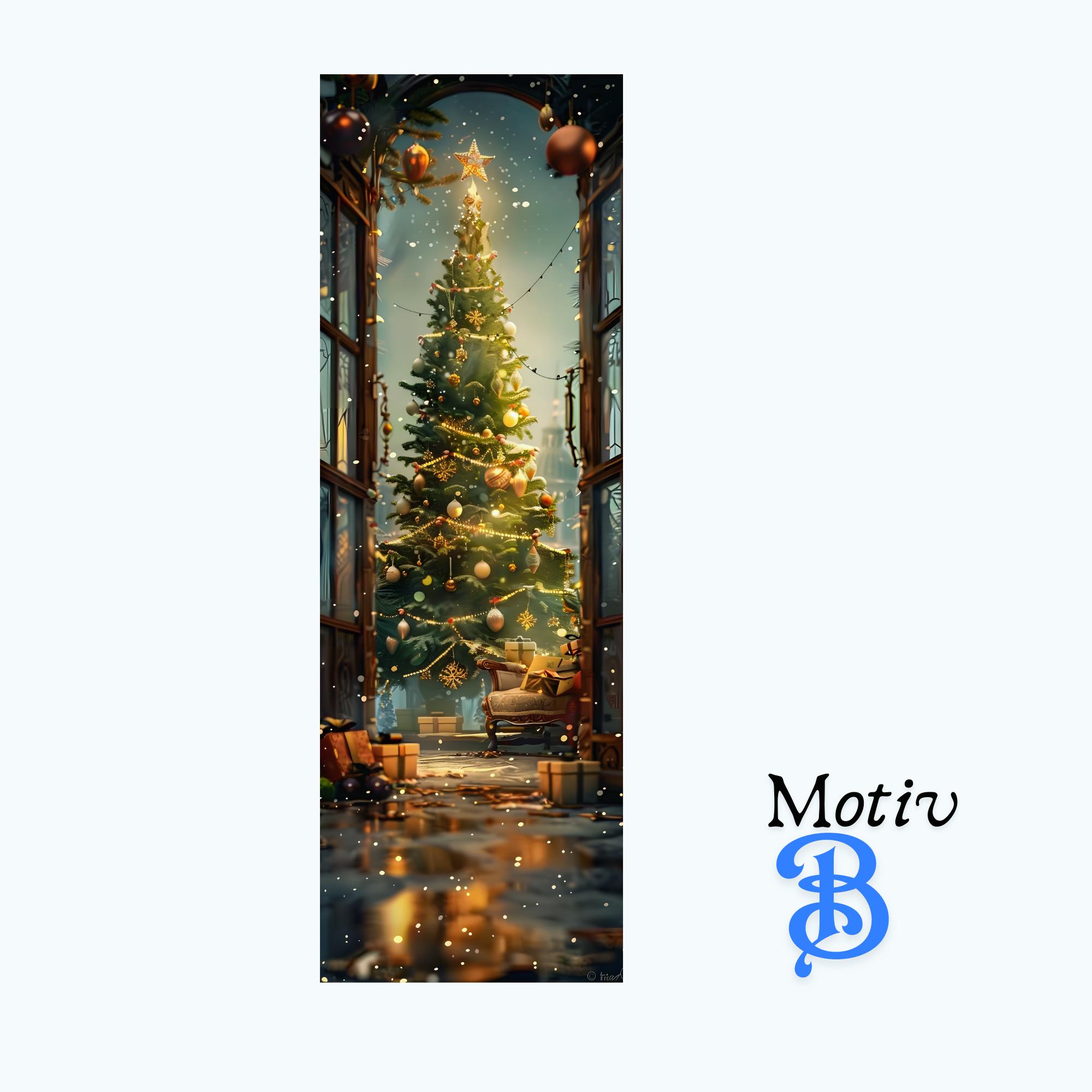 Lesezeichen sublimiert aus Aluminium mit Quaste Weihnachtsbaum Tannenbaum Bücher Bookmark - 2 Motive zur Auswahl  #LZW26ab
