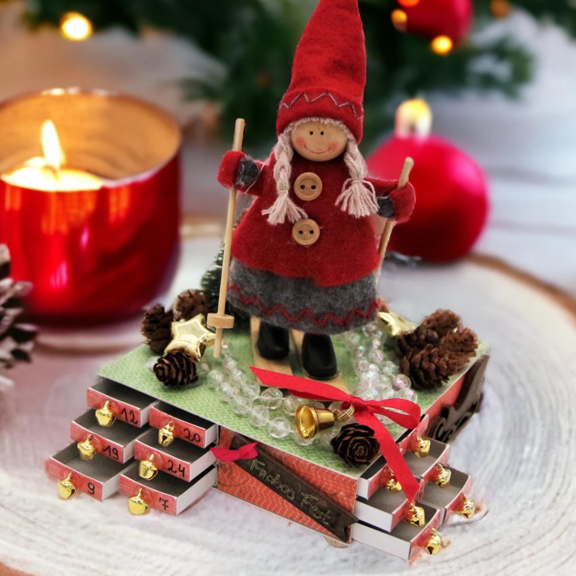 Adventskalender aus 24 Streichholzschachteln Tischdeko zu Weihnachten Adventskalender zum Befüllen Adventsdeko Geschenk Freundin #1108369555