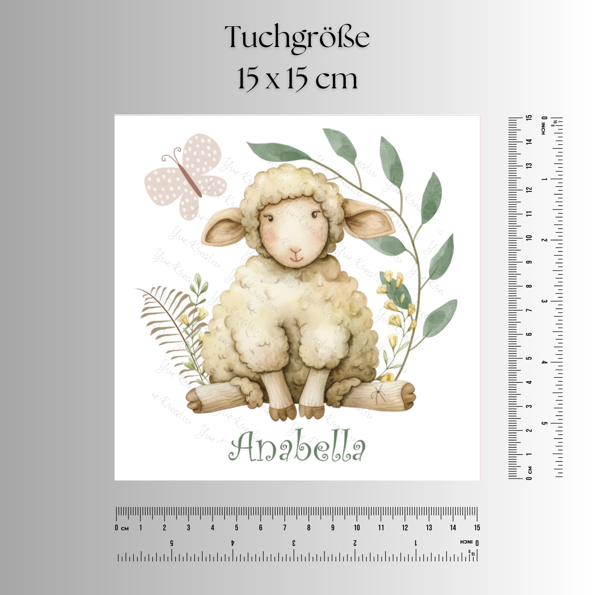 Brillenputztuch personalisiertes Geschenk für Sie bedrucktes Mikrofasertuch für Brillen Displays Schaf Mitbringsel mit Namen #TI38P