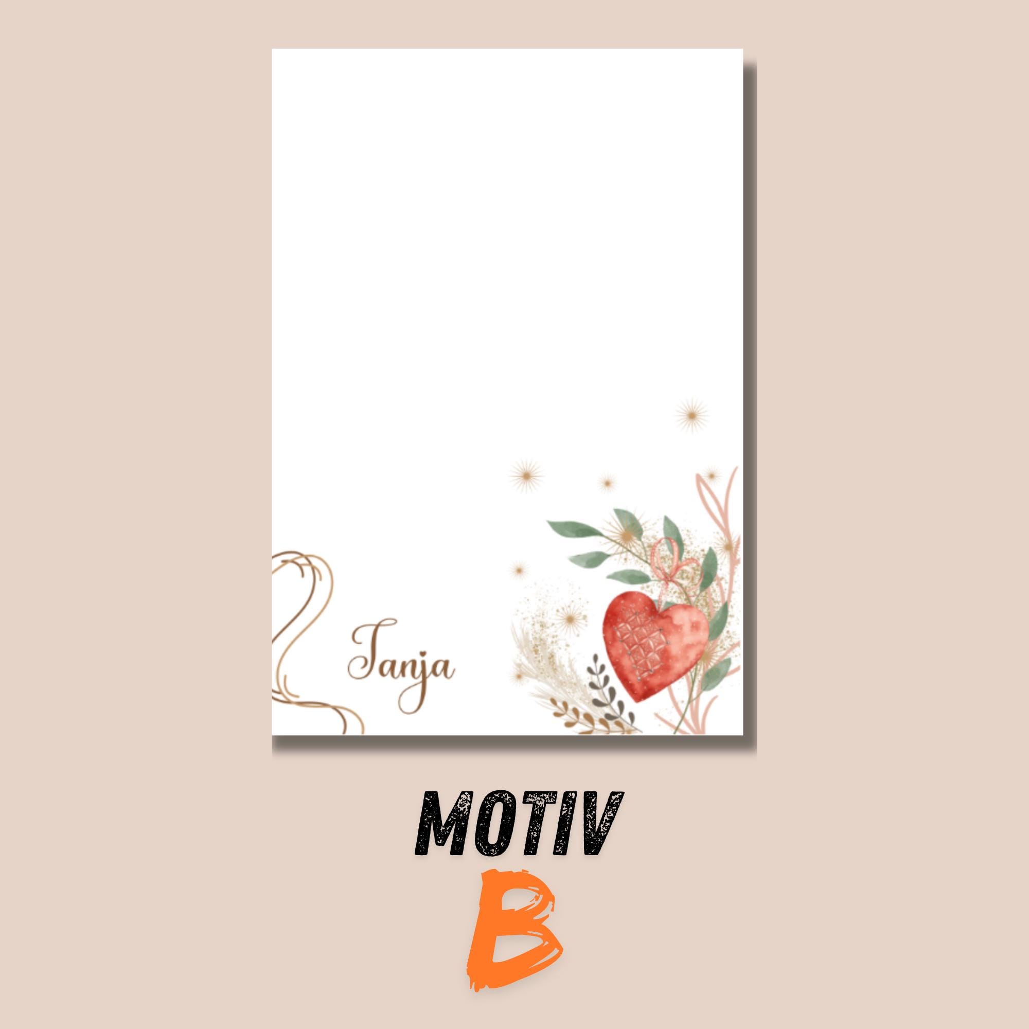 Notizblock personalisierbar 50 Zettel, 4 Motiv zur Auswahl, A6 Block Schreibblock Zettelblock Abreisblock mit Leimbindung #A6K50 Notizblock personalisierbar 50 Zettel, 4 Motiv zur Auswahl, A6 Block Schreibblock Zettelblock Abreisblock mit Leimbindung #A6K50