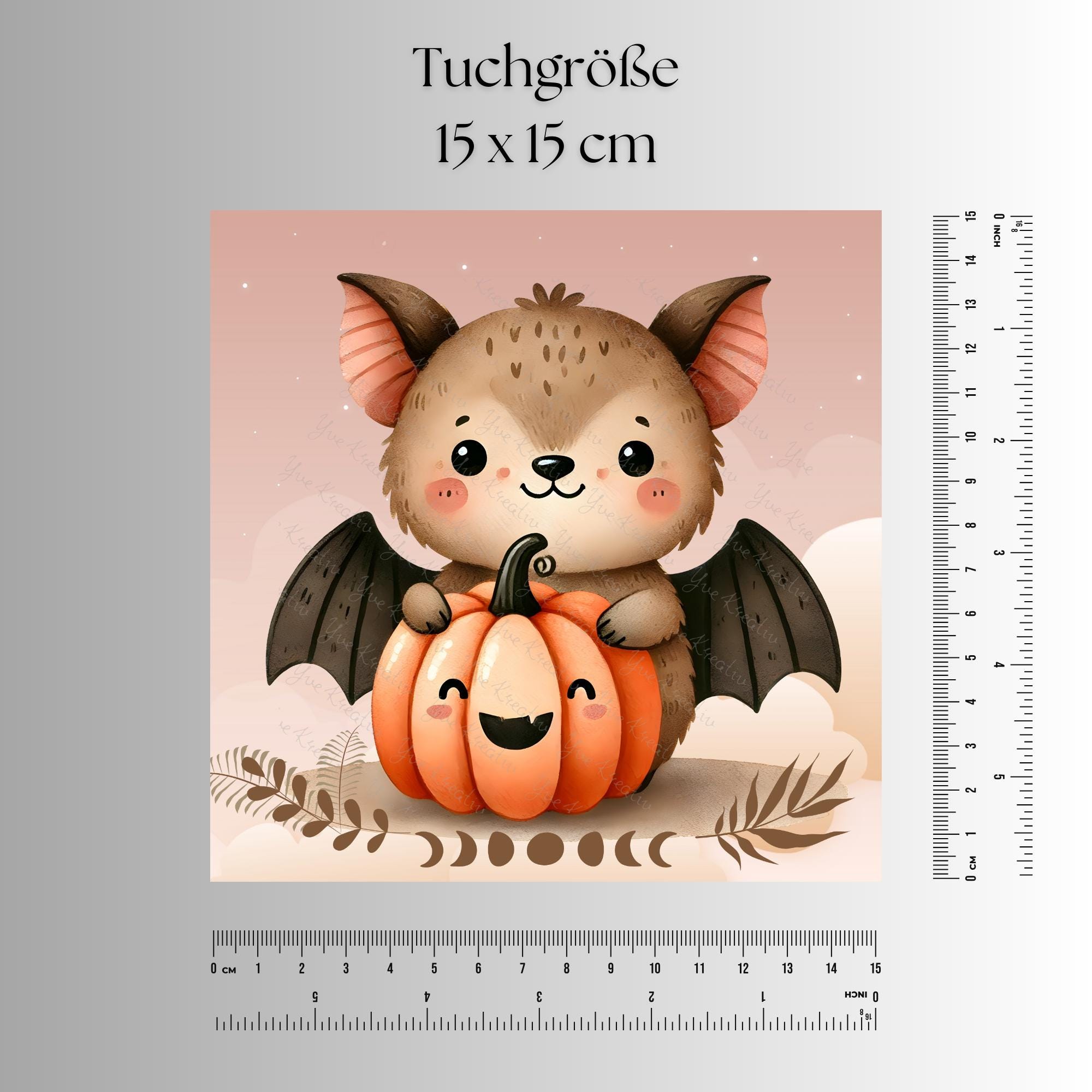 Brillenputztuch Fledermaus bedrucktes Mikrofasertuch für Sonnenbrille Displays Handy niedliches Geschenk Halloween Mitbringsel #TI165