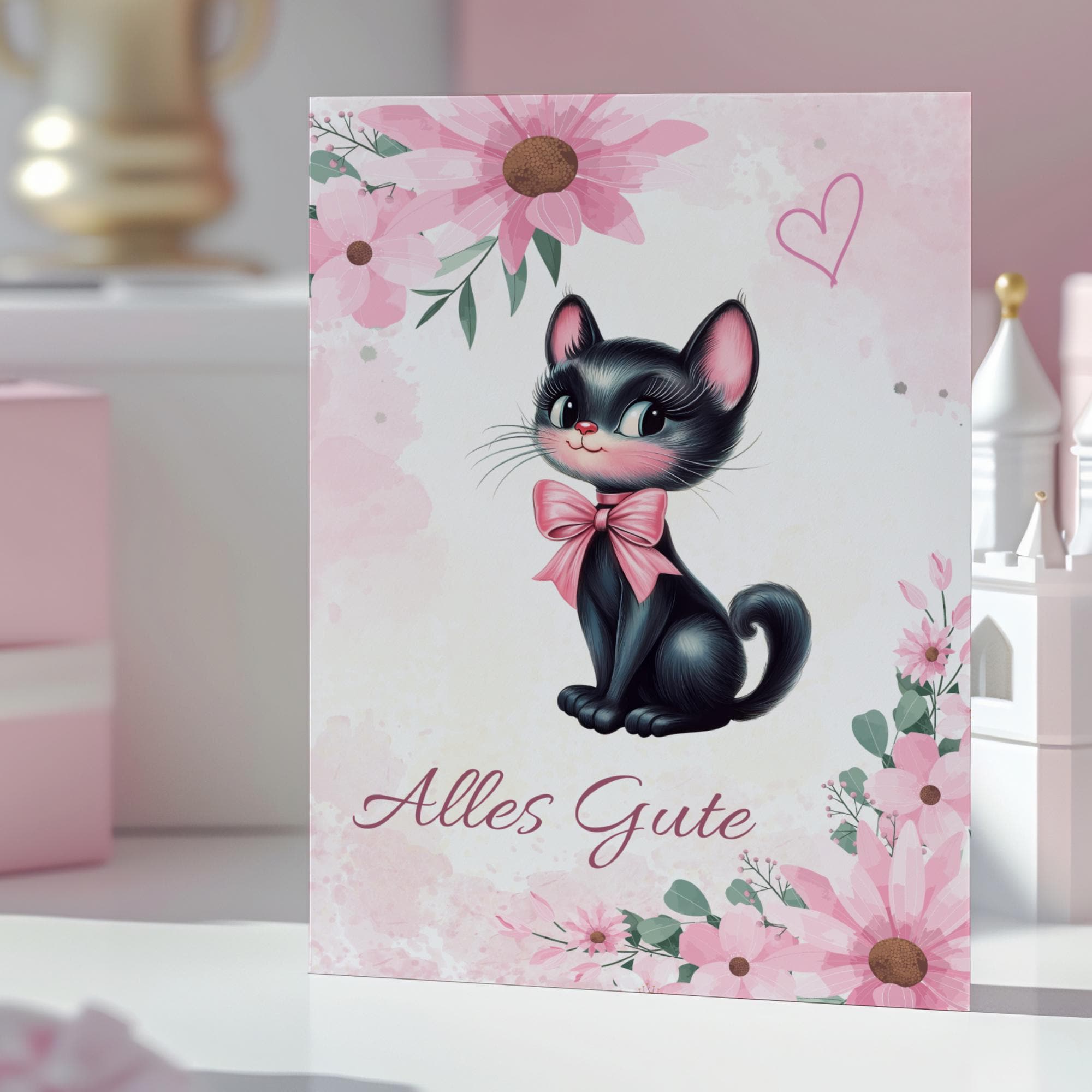 Postkarte zum Geburtstag, Grußkarte, Karte mit Katze, Grußkarte Happy Birthday auf DIN A6 Karte mit Glanzoberfläche #PHO
