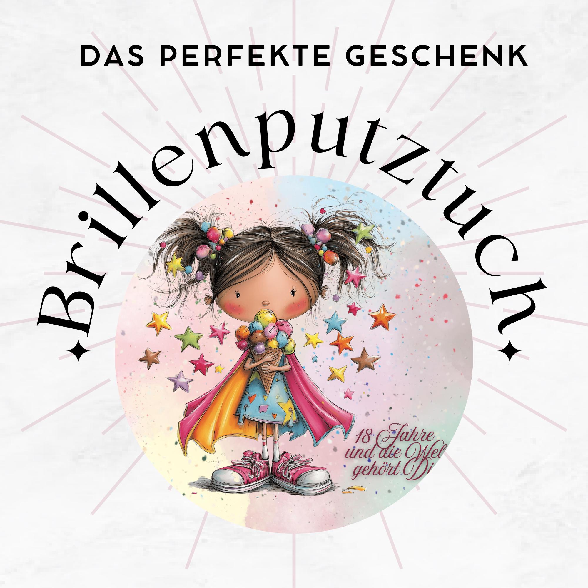 Brillenputztuch 18. Geburtstag Mädchen bedrucktes Mikrofasertuch für Brille Sonnenbrille Displays Handyputztuch Brillentuch Mikrofaser #AL86