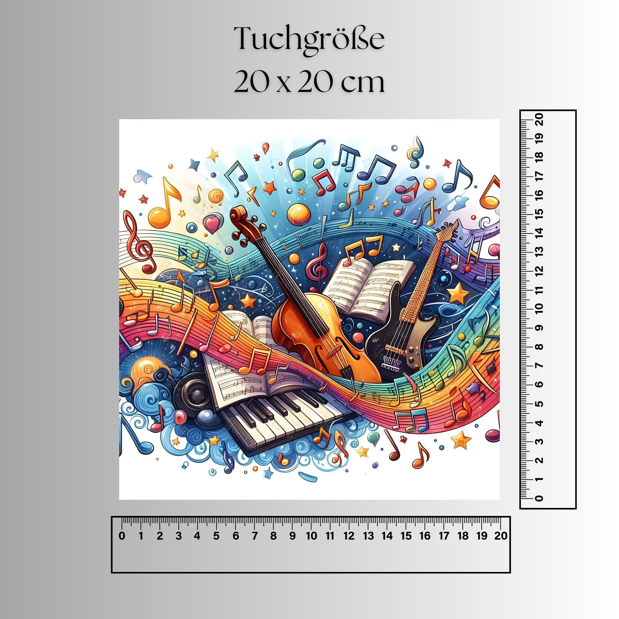 Brillenputztuch Welt der Musik bedrucktes Mikrofasertuch für Sonnenbrille Displays Handy Geschenk Musiker Mitbringsel Musiklehrer #MC16