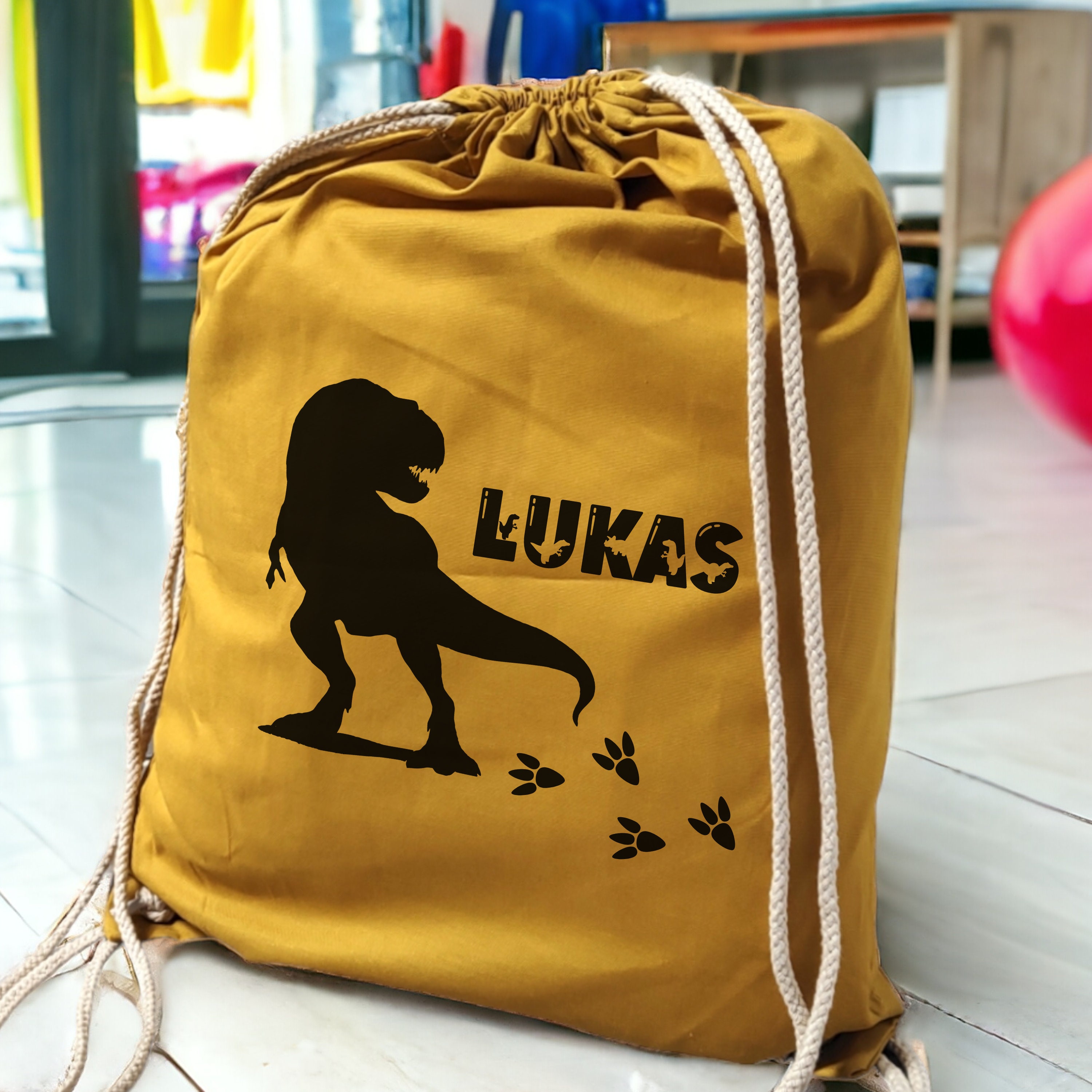 Personalisierter Turnbeutel "Dino" mit Namen zum Zuziehen | Jungen & Mädchen | Zuziehbeutel Stoffbeutel Sporttasche #TBBAUBNT Personalisierter Turnbeutel "Dino" mit Namen zum Zuziehen | Jungen & Mädchen | Zuziehbeutel Stoffbeutel Sporttasche #TBBAUBNT