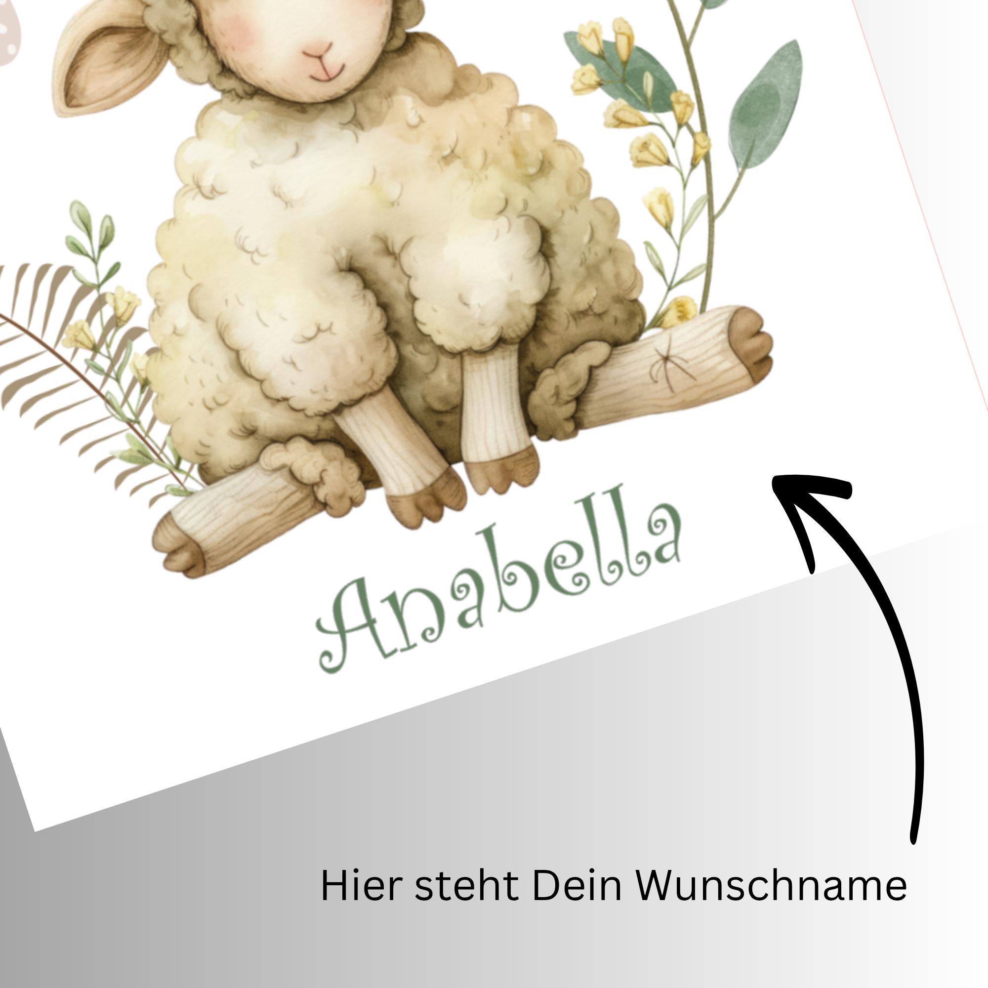 Brillenputztuch personalisiertes Geschenk für Sie bedrucktes Mikrofasertuch für Brillen Displays Schaf Mitbringsel mit Namen #TI38P
