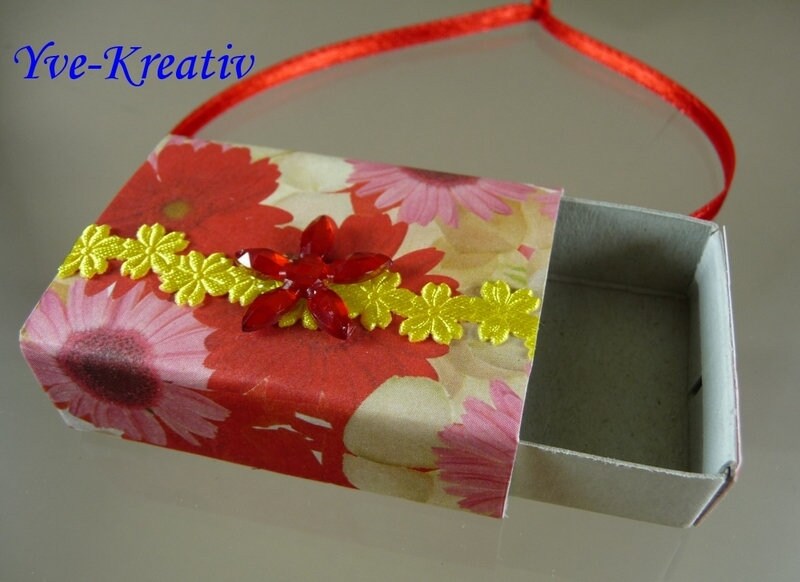 Kleine Schachtel, verzierte Streichholzschachtel als originelle Geschenkverpackung für Geld, Gutscheine und mehr