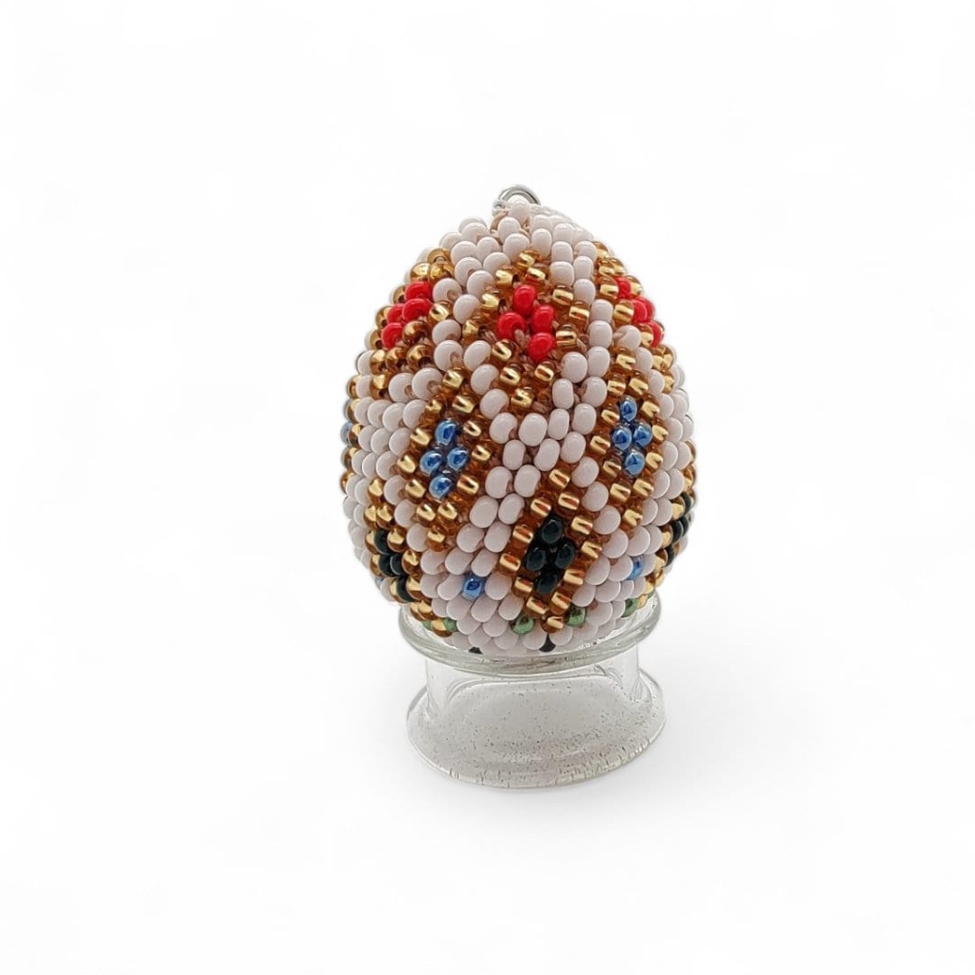 Osterei - Dekoei aus hunderten Miniperlen gehäkelt Osterdekoration Osterschmuck zum Aufhängen #767601942