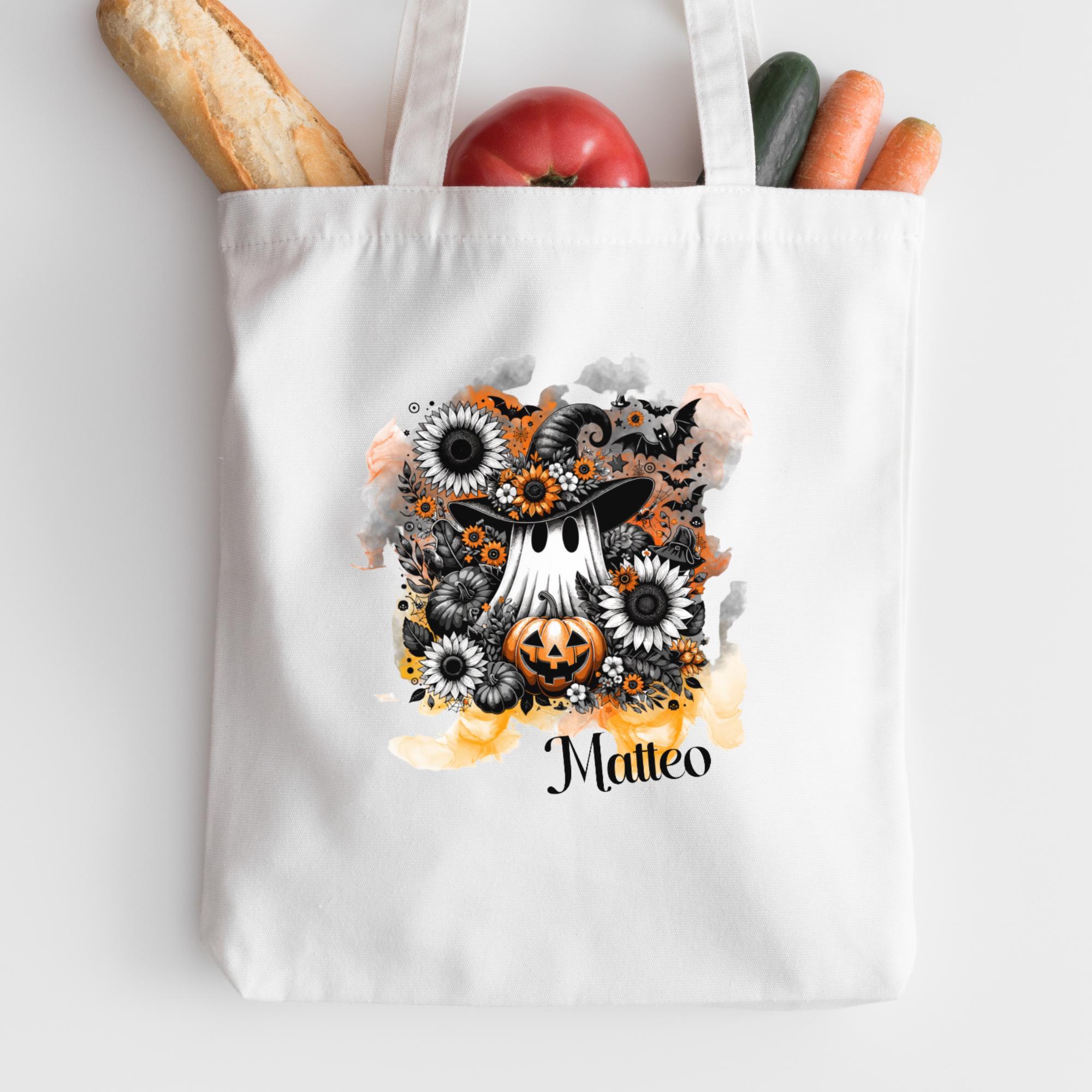 Stofftasche personalisierbar, Stoffbeutel, Einkaufstasche, Tasche zu Halloween oder als individuelles Geschenk zum Herbst  #STSUB