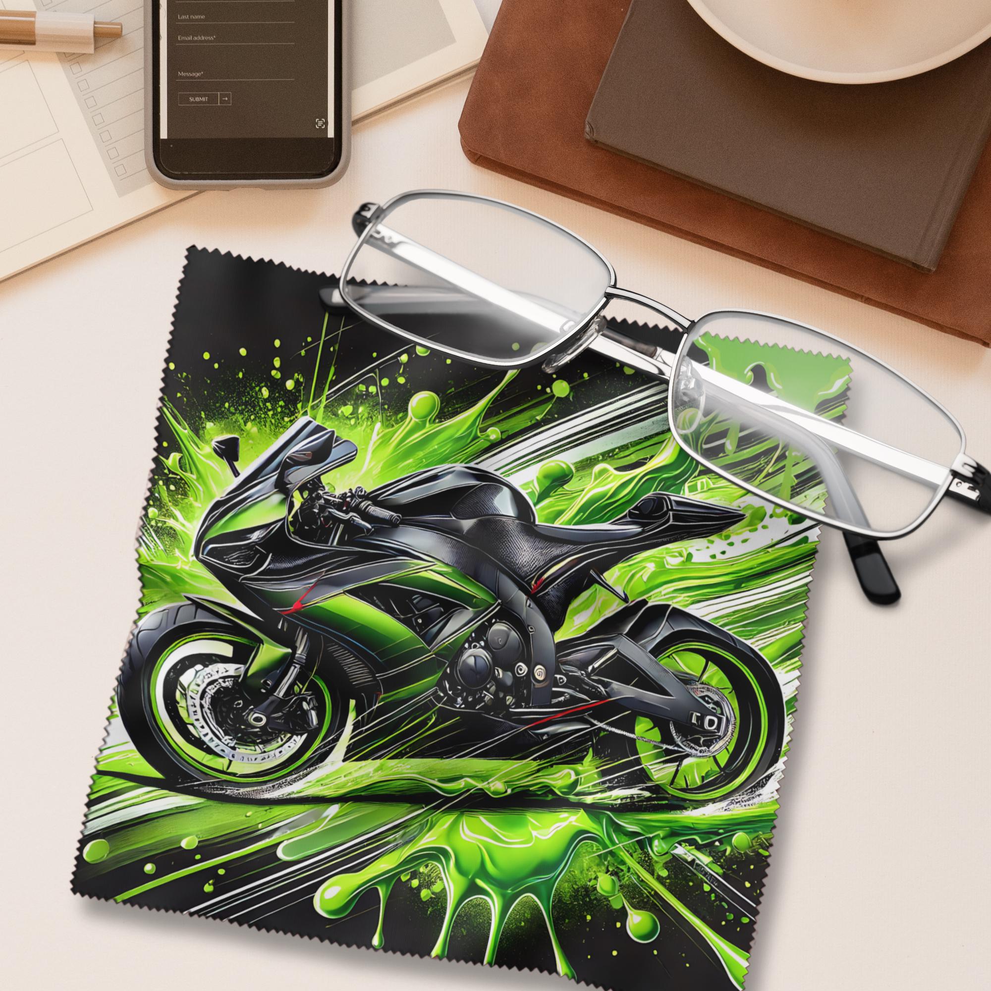 Brillenputztuch Geschenk Motorrad Motorradfahrer bedrucktes Mikrofasertuch für Brillen Tuch für Displays Objektive #AL39