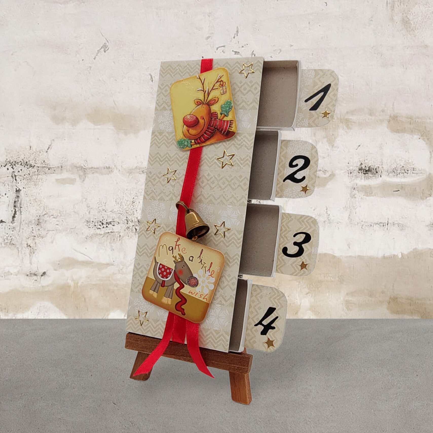 Adventskalender zum Befüllen aus 4 Streichholzschachteln  #613960800