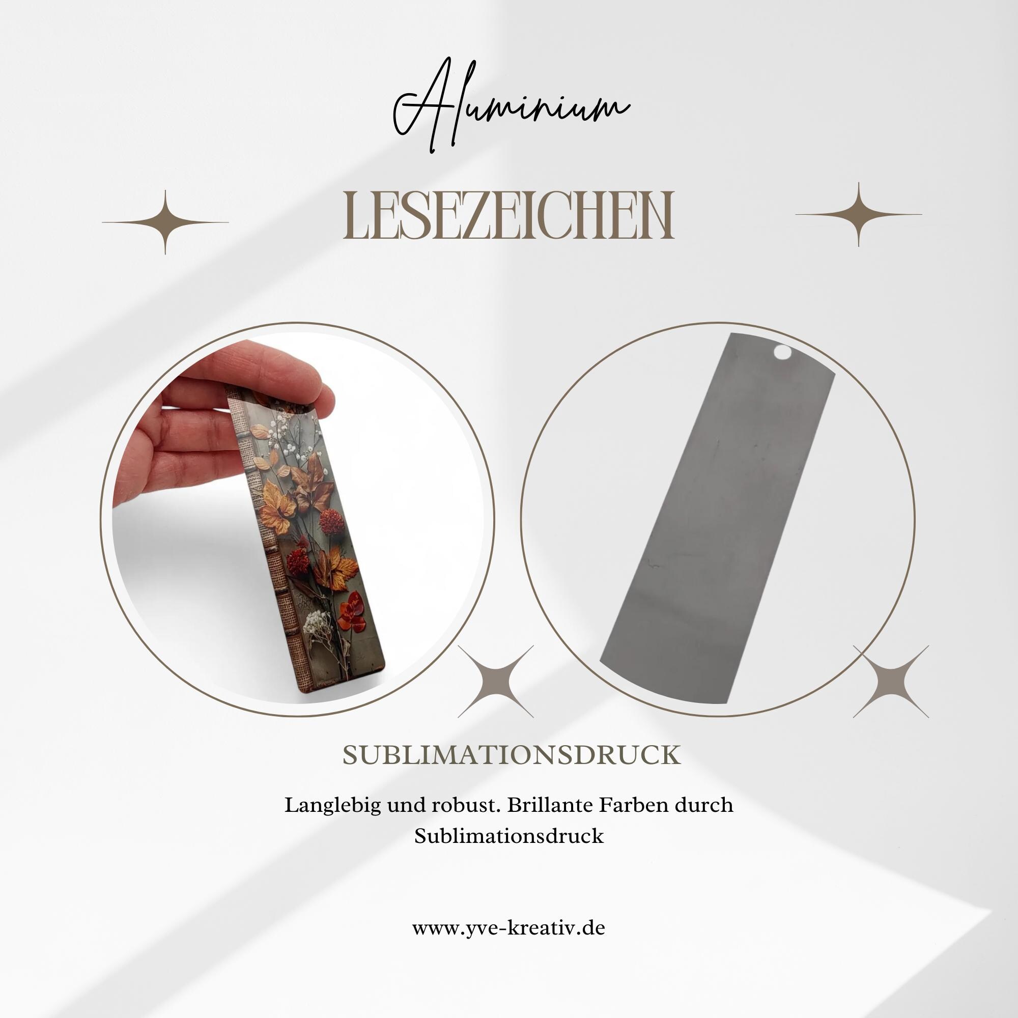 Lesezeichen aus Aluminium Herbstblätter Pilze Geschenk Herbst Mitbringsel Garten Bücherzeichen Bookmark - 2 Motive zur Auswahl  #LEALU