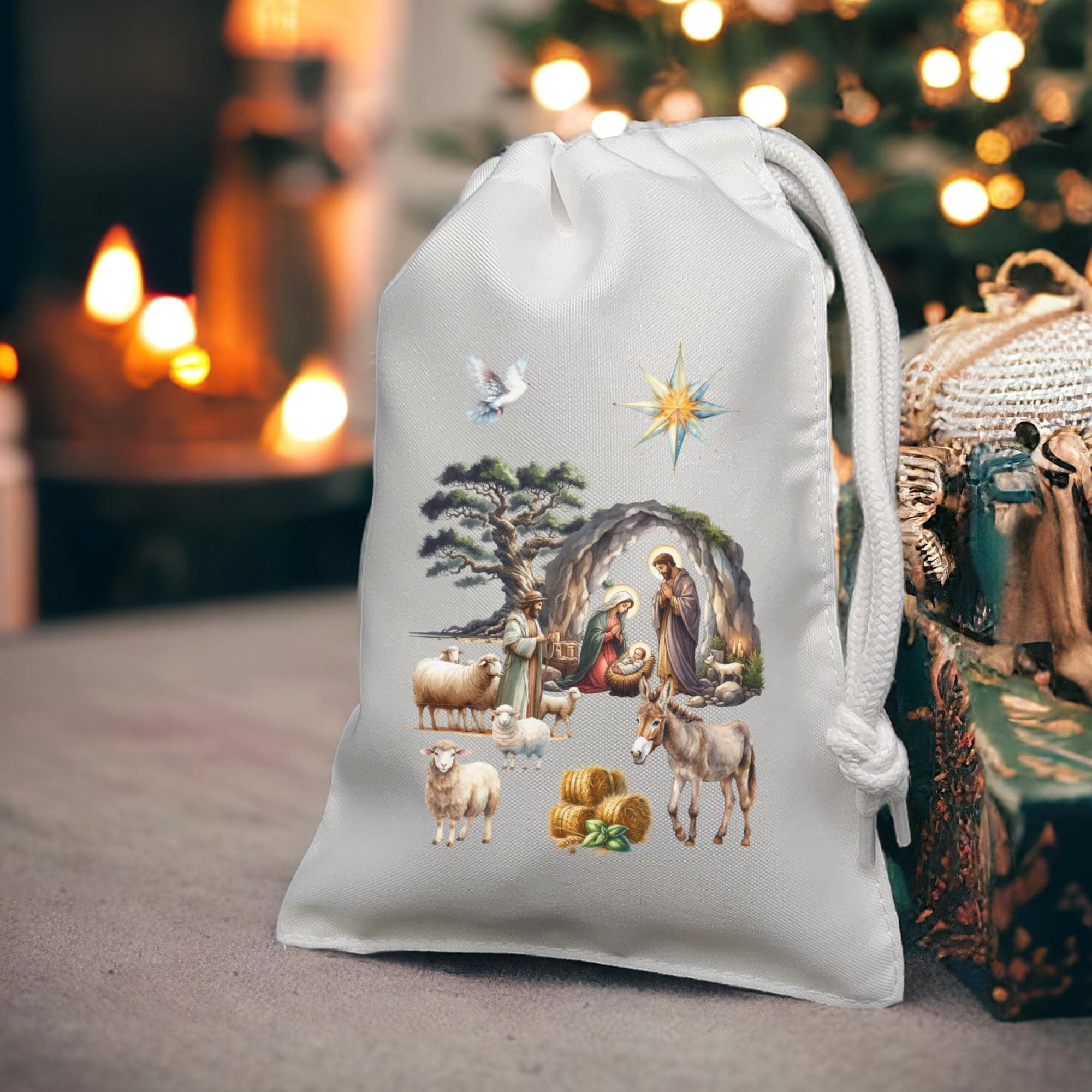 Geschenksäckchen, Weihnachtsgeschenkbeutel, Stoffsäckchen, Stofftasche, Stoffbeutel, Verpackung, Geschenkverpackung  #GSSUB
