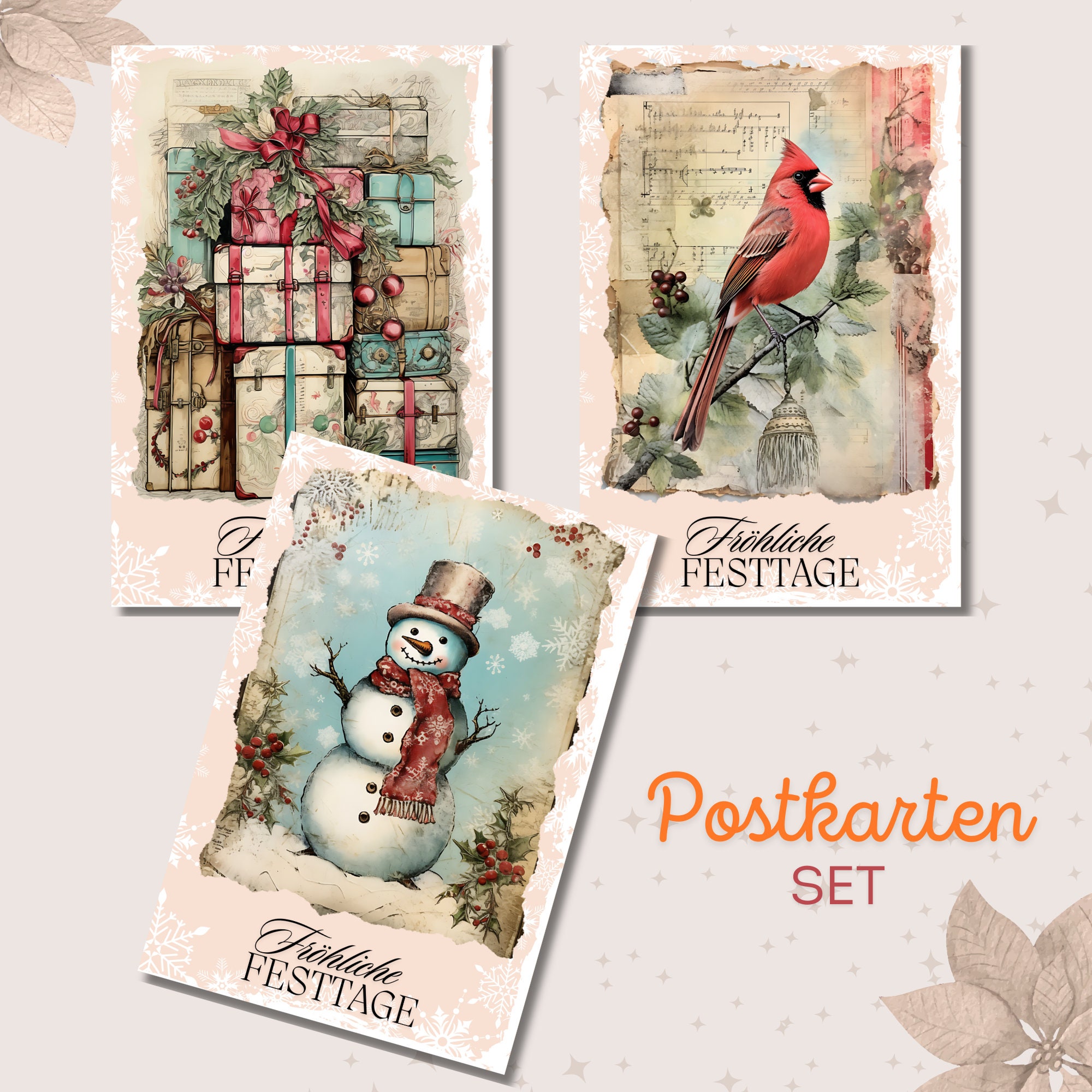 Postkarte Weihnachten 3 Kartenmotive zur Auswahl, Weihnachtskarte, Geschenkkarte, Weihnachtsgruß, Grußkarte, "Nostalgische Weihnacht" #PLS Postkarte Weihnachten 3 Kartenmotive zur Auswahl, Weihnachtskarte, Geschenkkarte, Weihnachtsgruß, Grußkarte, "Nostalgische Weihnacht" #PLS