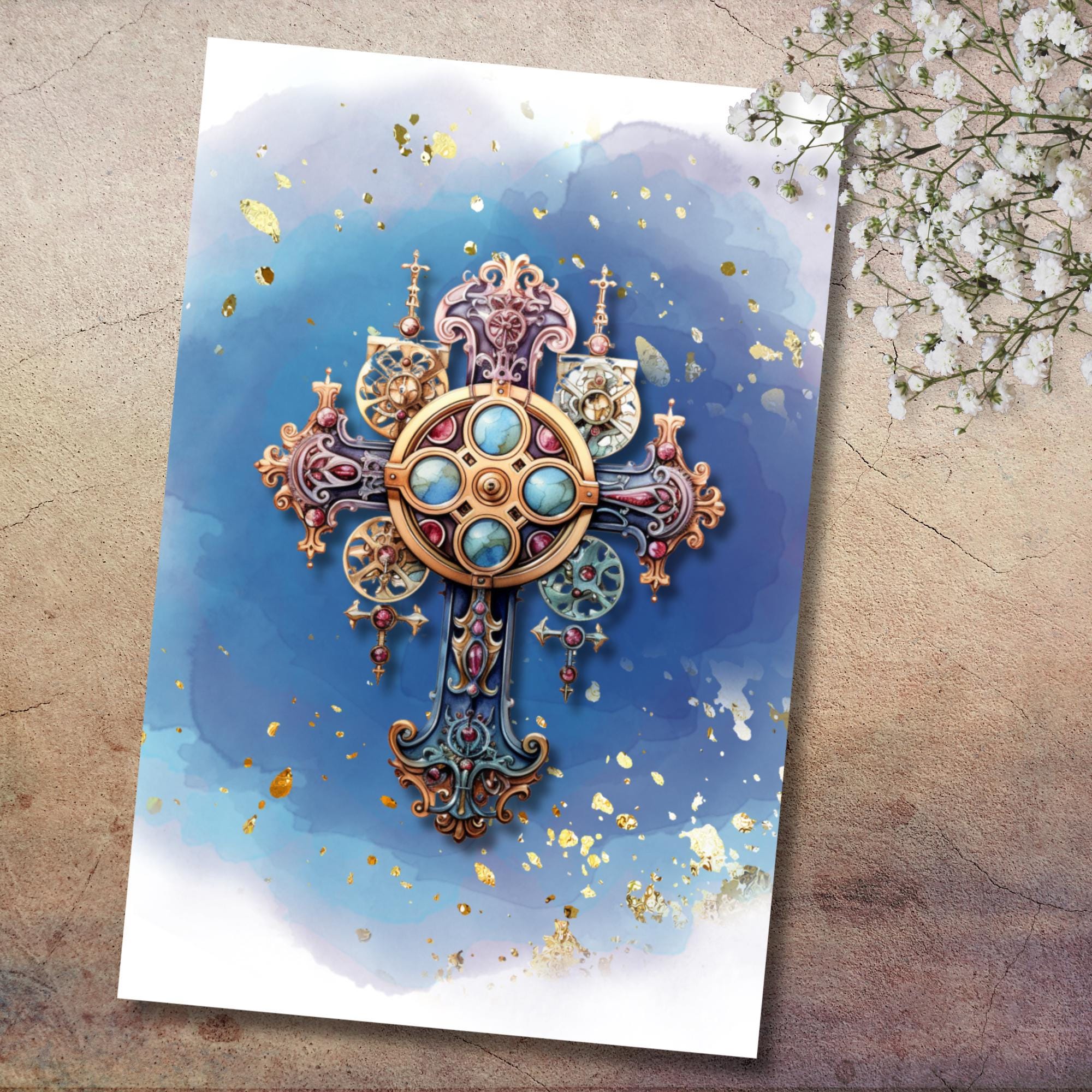 Karte zur Kommunion Konfirmation Firmung Postkarte Grußkarte Geschenkkarte auf DIN A6 Karte mit Glanzoberfläche #PHO