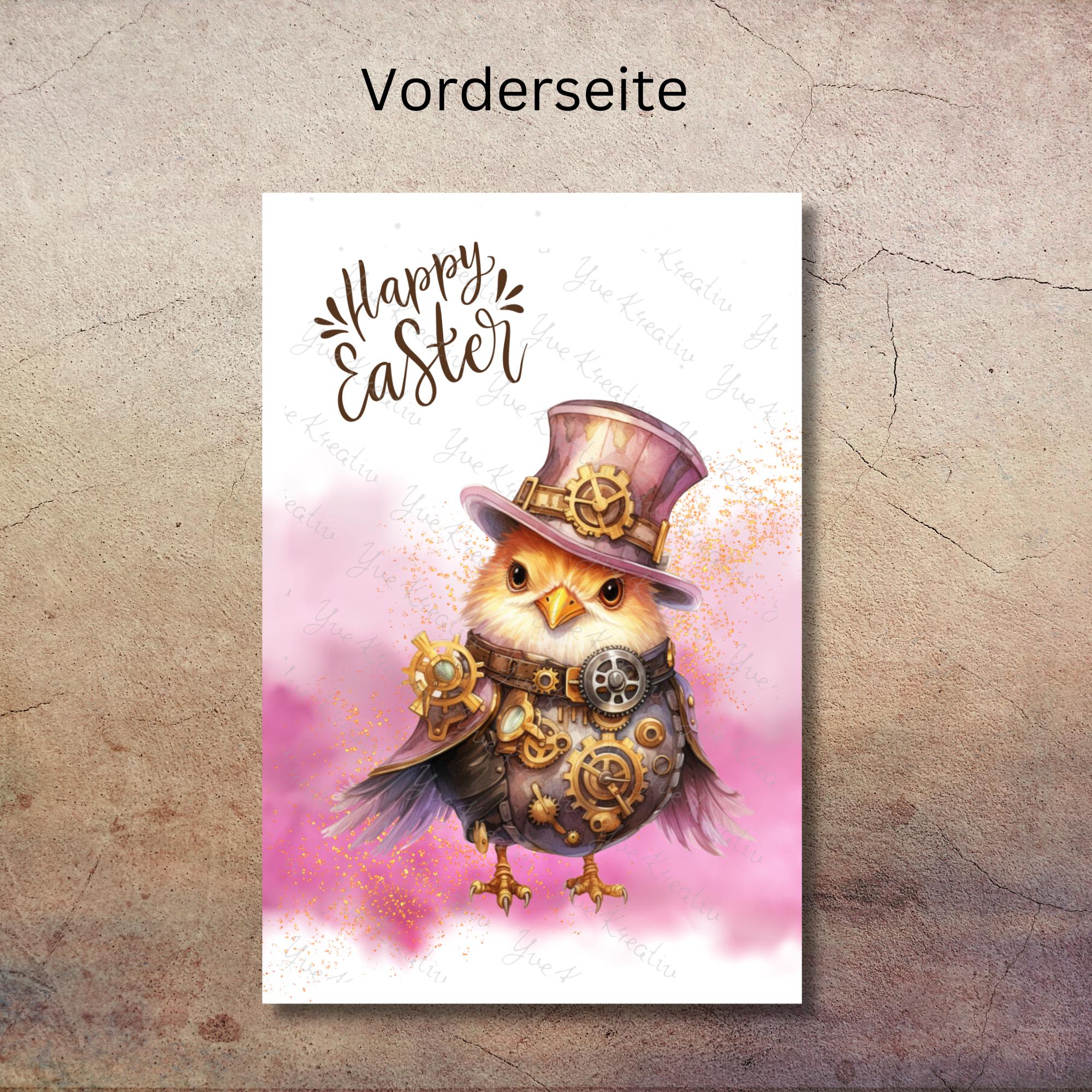 Karte zu Ostern, Postkarte, Glückwunschkarte, Grußkarte, Geschenkkarte auf DIN A6 Karte mit Glanzoberfläche #PHO