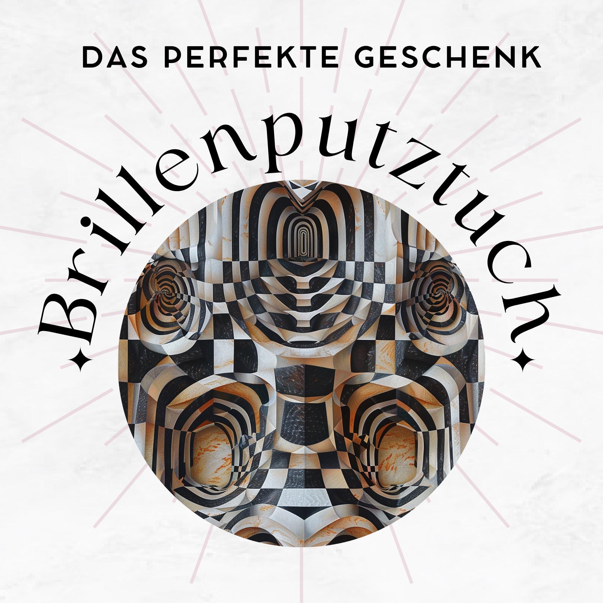 Brillenputztuch Op-Art bedrucktes Mikrofasertuch für Brille Sonnenbrille Displays Handyputztuch Brillentuch Mikrofaser #AL70