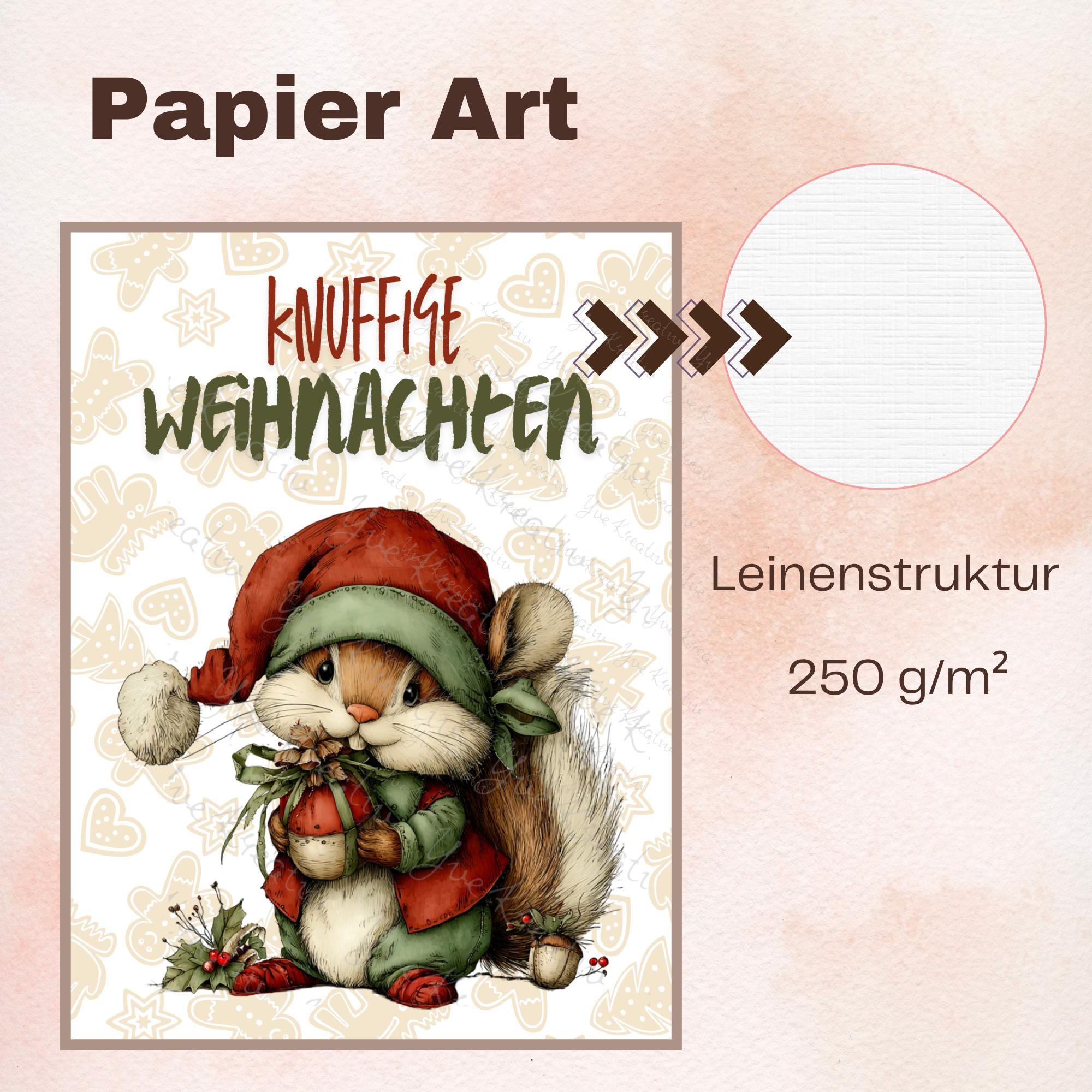 Postkarte Knuffige Weihnachten Eichhörnchen Grußkarte Karte zu Weihnachten Weihnachtskarte Geschenkkarte Leinenstruktur Karte A6 #PWE185