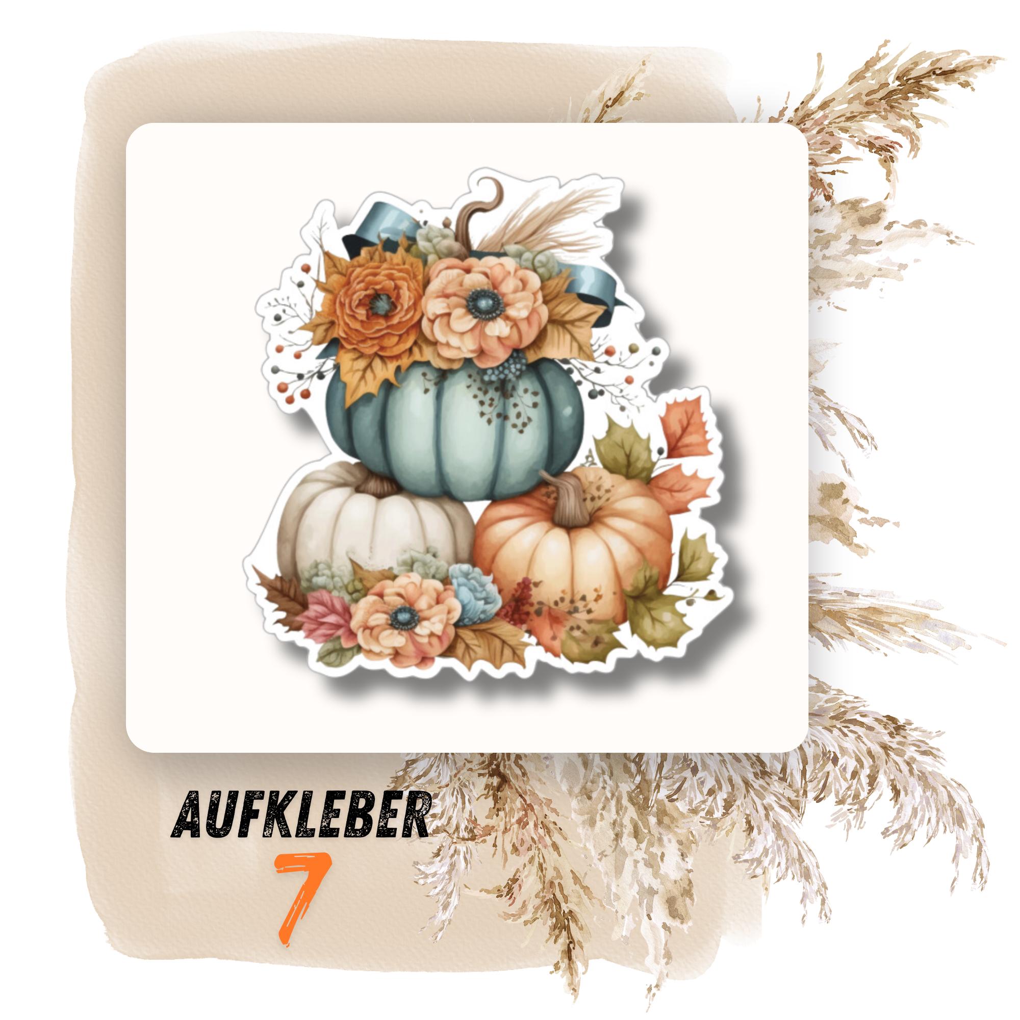 Kürbis Aufkleber Herbst Deko Sticker großer Geschenkaufkleber Koffersticker - 3 Aufkleber zur Auswahl in Weiß oder Transparent #SEG8 Kürbis Aufkleber Herbst Deko Sticker großer Geschenkaufkleber Koffersticker - 3 Aufkleber zur Auswahl in Weiß oder Transparent #SEG8