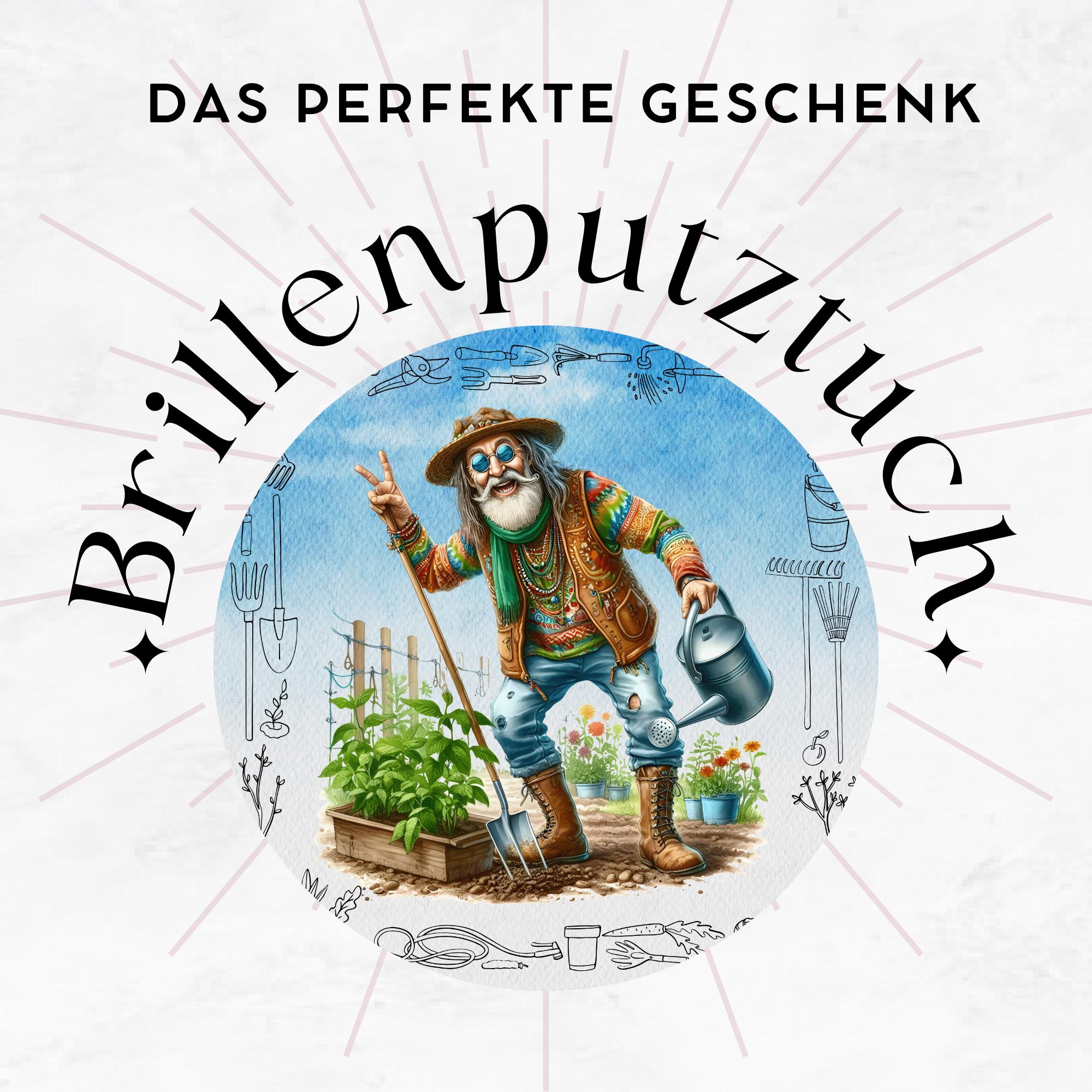 Brillenputztuch Gärtner bedrucktes Mikrofasertuch für Brillen Displaytuch Sonnenbrille Geschenk Gartenfreund Mitbringsel Opa #BE12