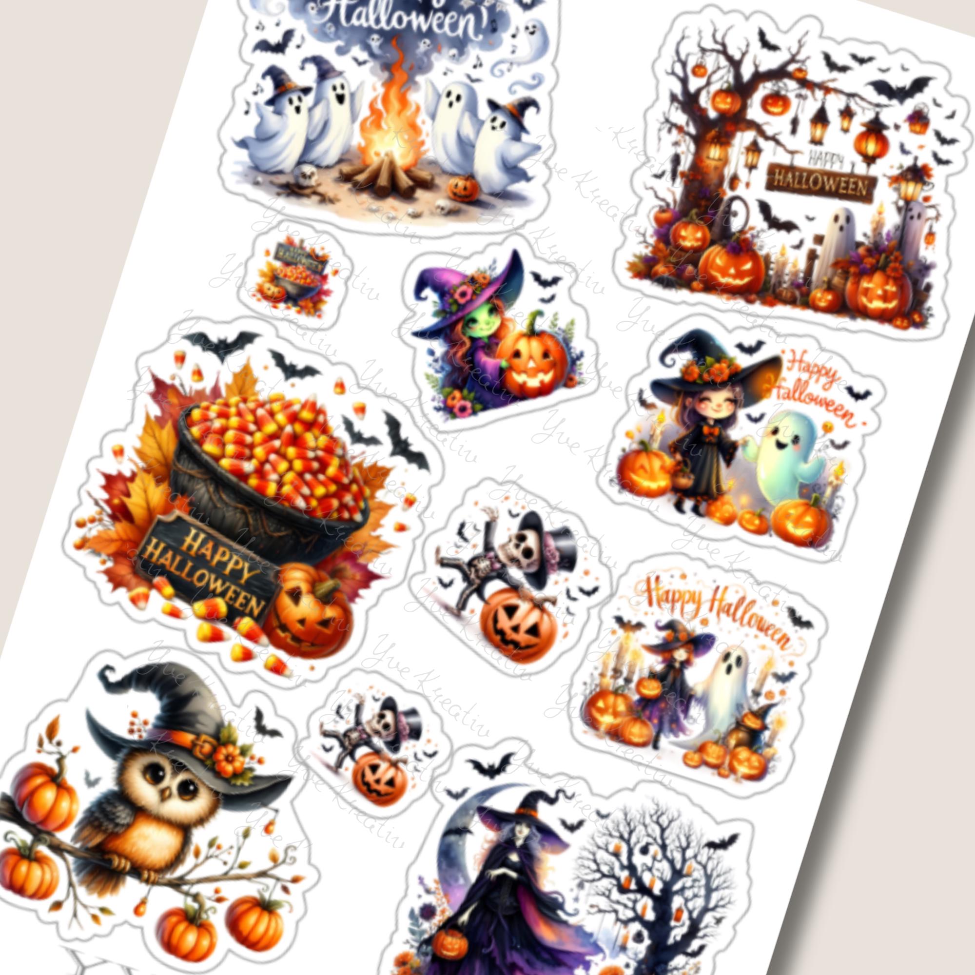 Aufkleber Halloween Stickerbogen Grusel Kürbis Vampire Sticker Set - 3 Bögen zur Auswahl in Weiß - Transparent - Matt - Glanz #SBA6 Aufkleber Halloween Stickerbogen Grusel Kürbis Vampire Sticker Set - 3 Bögen zur Auswahl in Weiß - Transparent - Matt - Glanz #SBA6