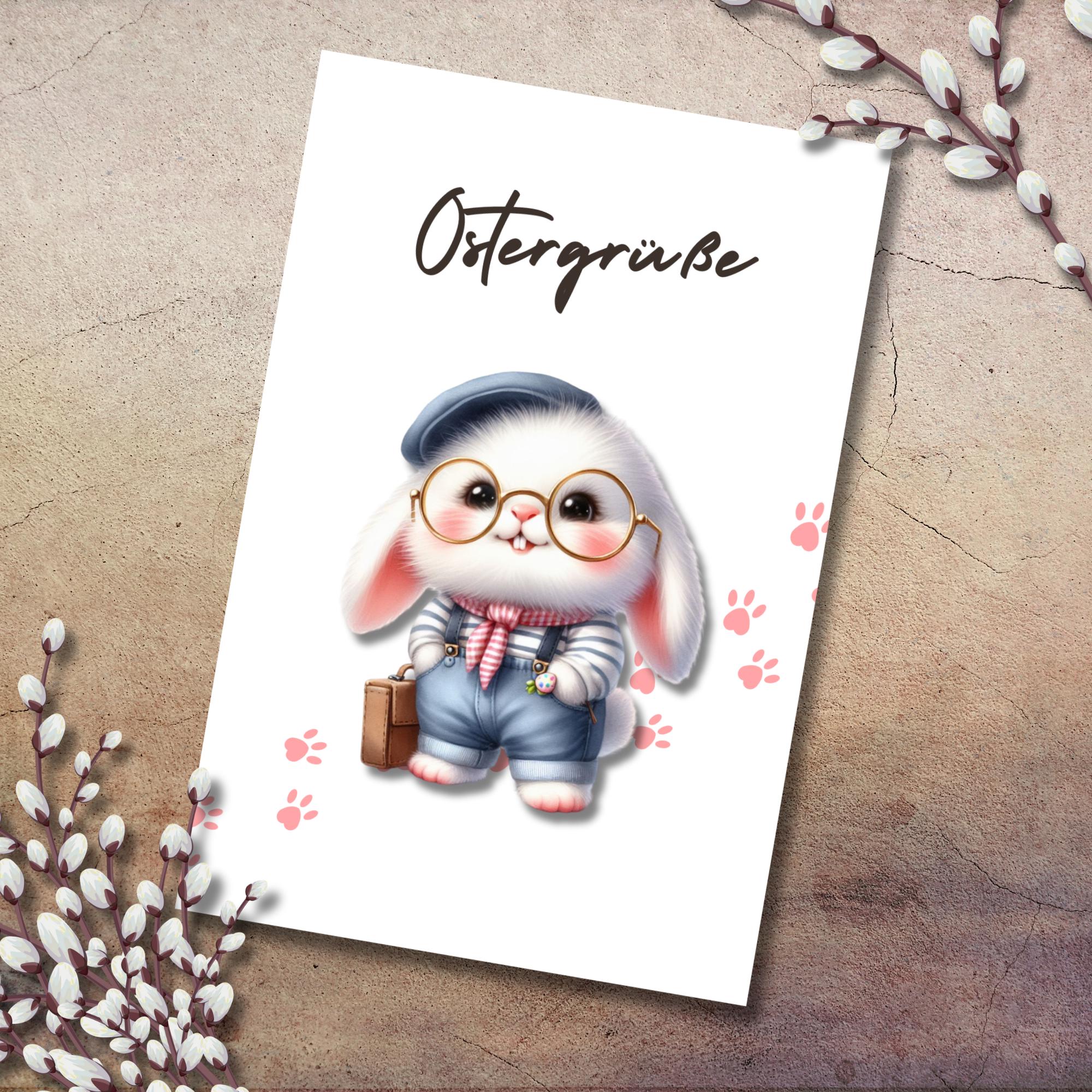 Karte zu Ostern, Postkarte, Glückwunschkarte, Grußkarte, Geschenkkarte auf DIN A6 Karte mit Glanzoberfläche #PHO