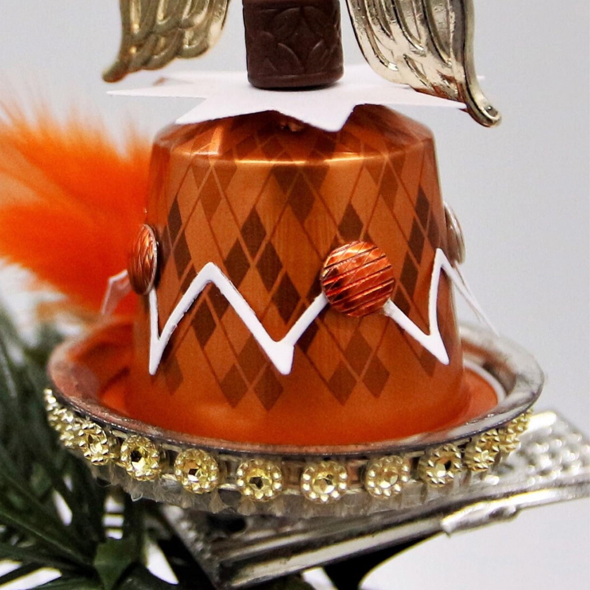 Engel aus Kaffeekapseln Christbaumkugel Upcycling Weihnachtskugel besonderer Weihnachtsdeko auf Metallklammer Christbaumclip  #1108772170