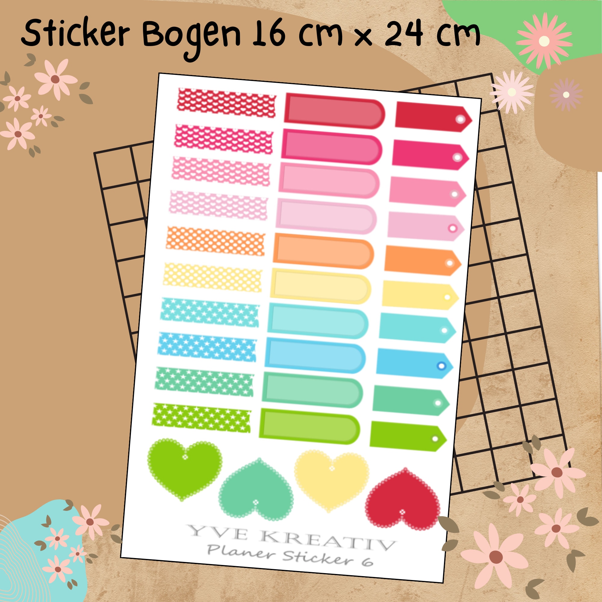 Sticker Planer | über 30 Aufkleber Sticker Bogen Set Stickerbogen  -  Wochenplaner Kalender Bullet Journaling  #SBA5