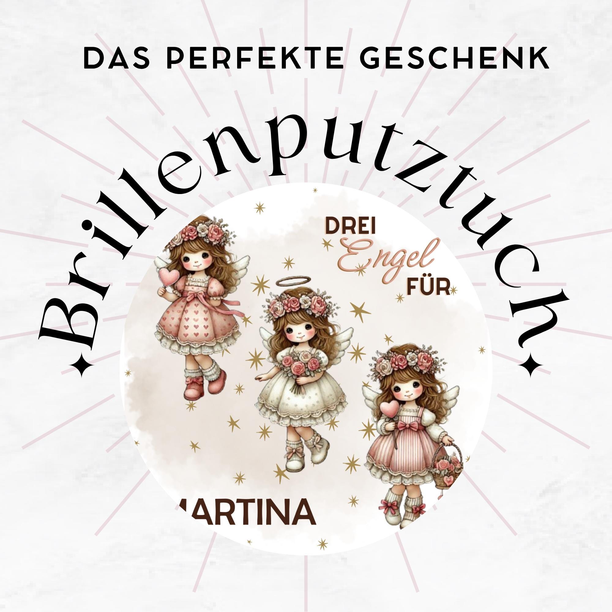 Brillenputztuch Drei Engel personalisiert Mitbringsel Freundin Weihnachtsgeschenk bedrucktes Mikrofasertuch für Display Handy #FA24P Brillenputztuch Drei Engel personalisiert Mitbringsel Freundin Weihnachtsgeschenk bedrucktes Mikrofasertuch für Display Handy #FA24P