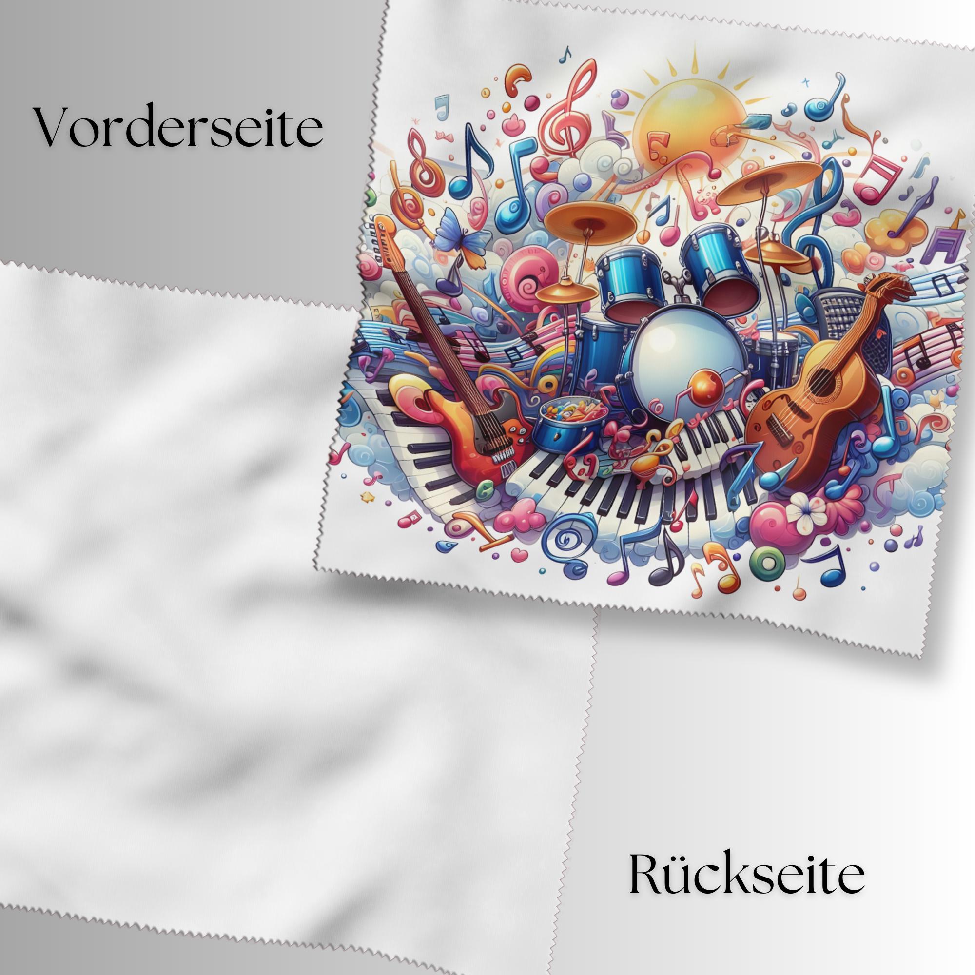 Brillenputztuch Welt der Musik bedrucktes Mikrofasertuch für Sonnenbrille Displays Handy Geschenk Musiker Mitbringsel Musiklehrer #MC18