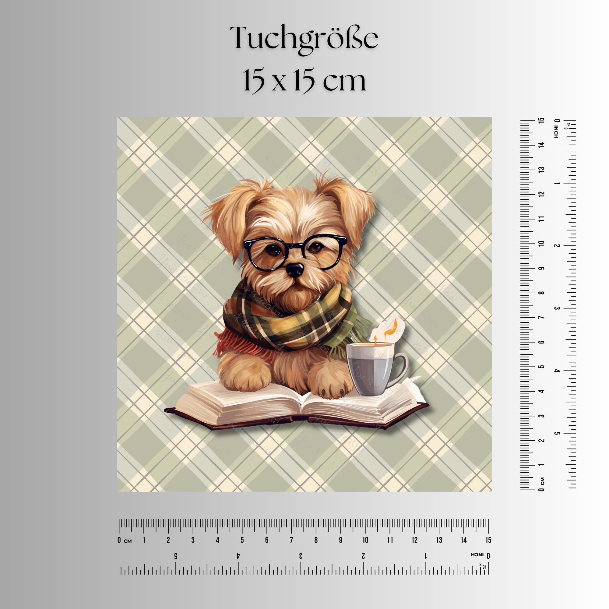 Brillenputztuch Lese Hund bedrucktes Mikrofasertuch für Brillen Sonnenbrille Display Handy Geschenk Freundin Geburtstag Hundebesitzer #TI12