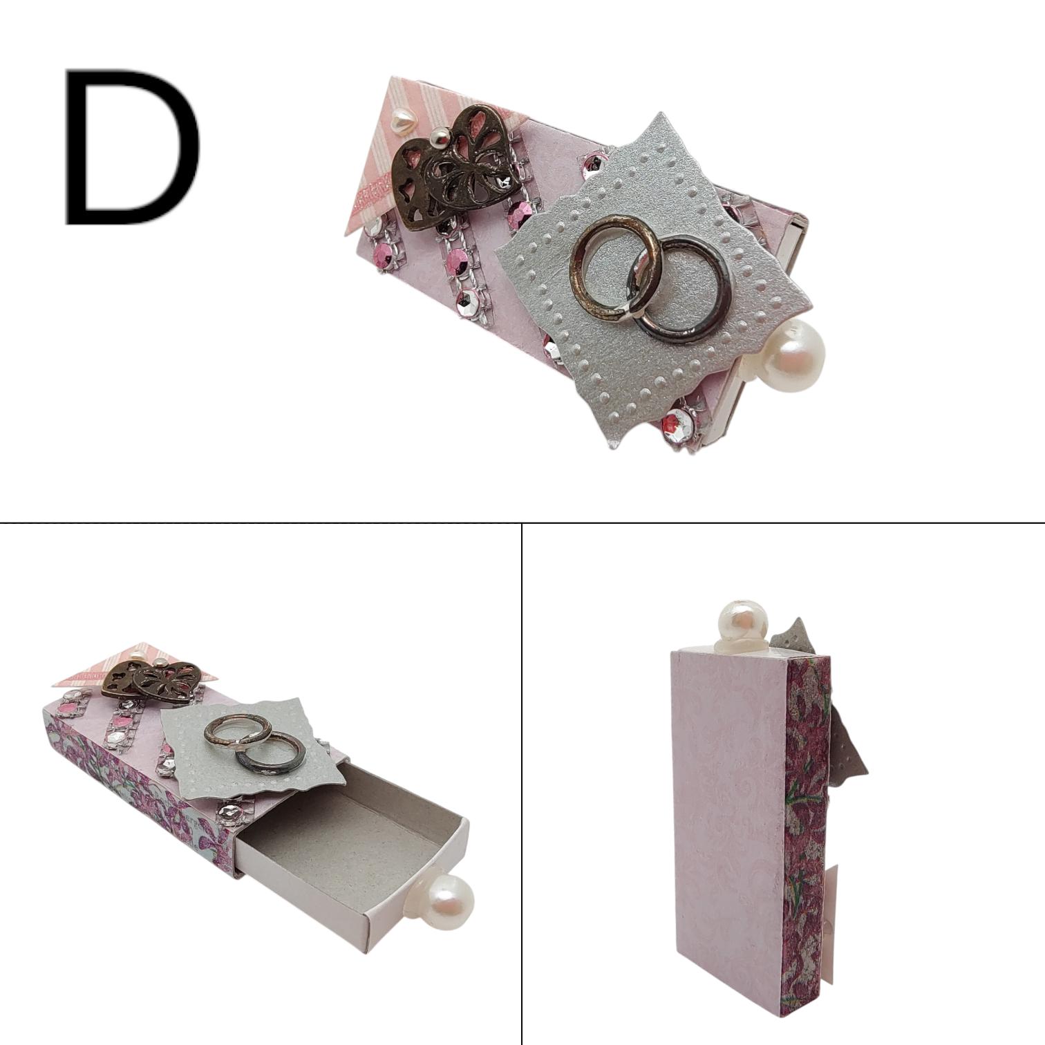 Schachtel Geldgeschenk Hochzeit verzierte Streichholzschachtel als originelle Geschenkverpackung für Geld Gutscheine  #613961050-A,B,C,D
