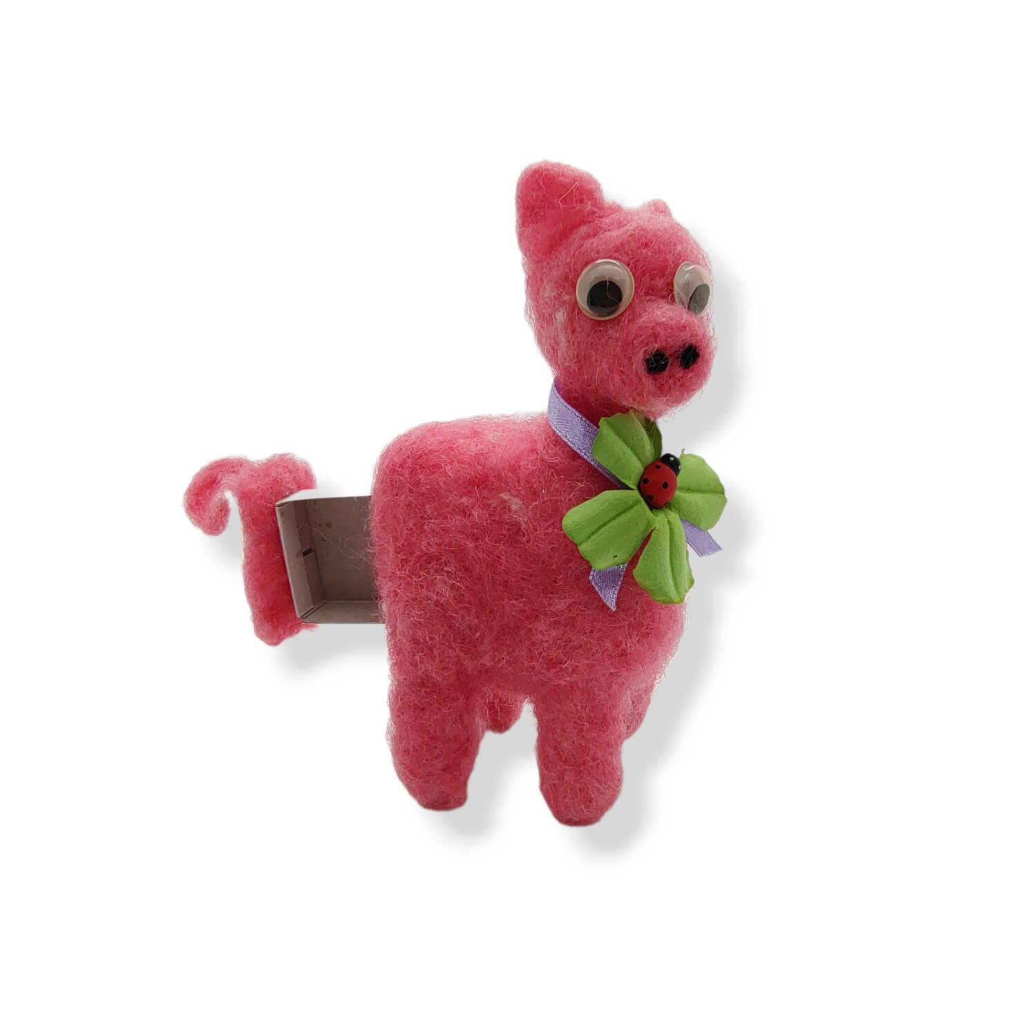 Glücksschweinchen / Filztier aus Streichholzschachtel für Geldgeschenke oder Gutscheine mit Geheimfach