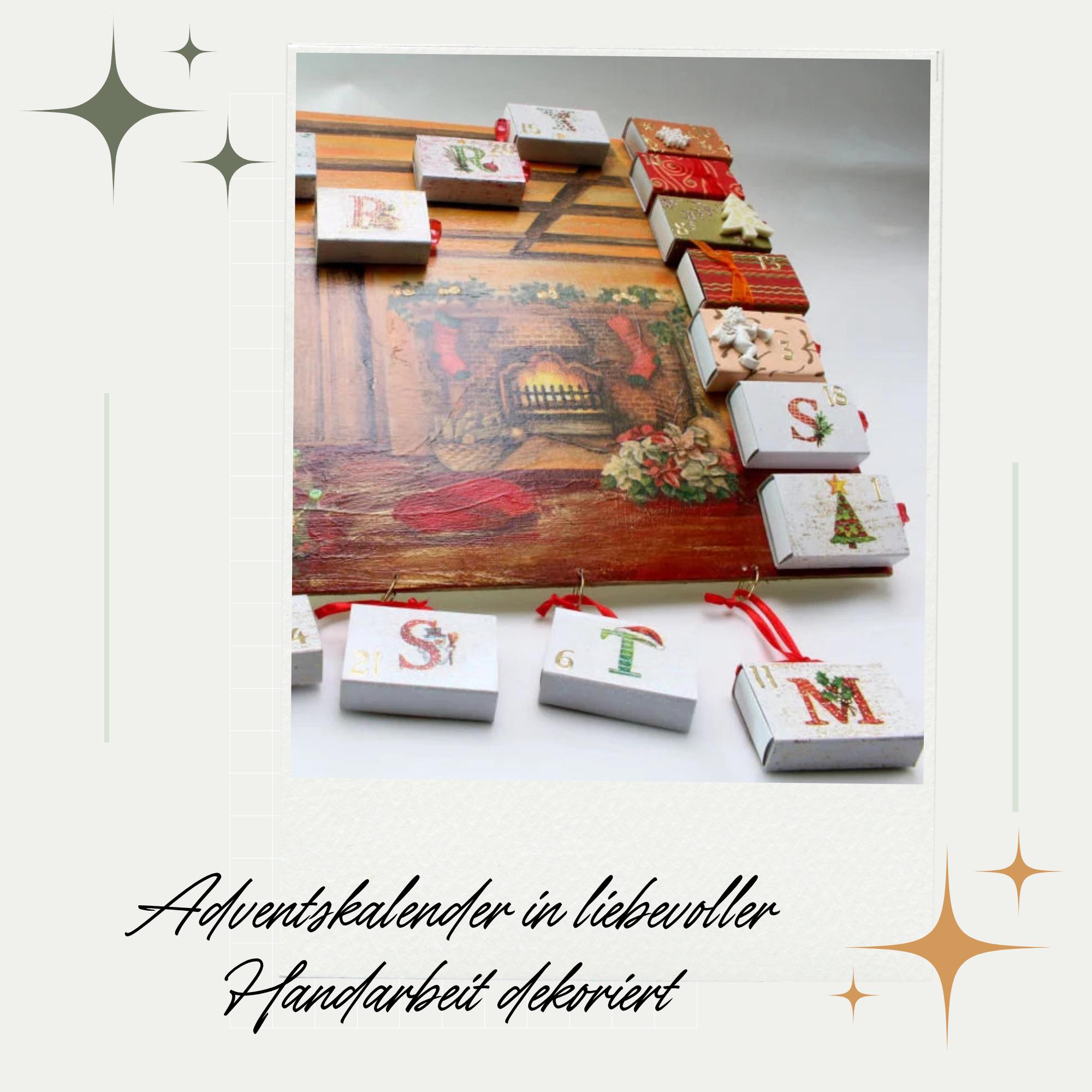 Adventskalender aus 24 Streichholzschachteln Wand Deko zu Weihnachten Adventskalender zum Befüllen Adventsdeko Geschenk Freundin #627795431