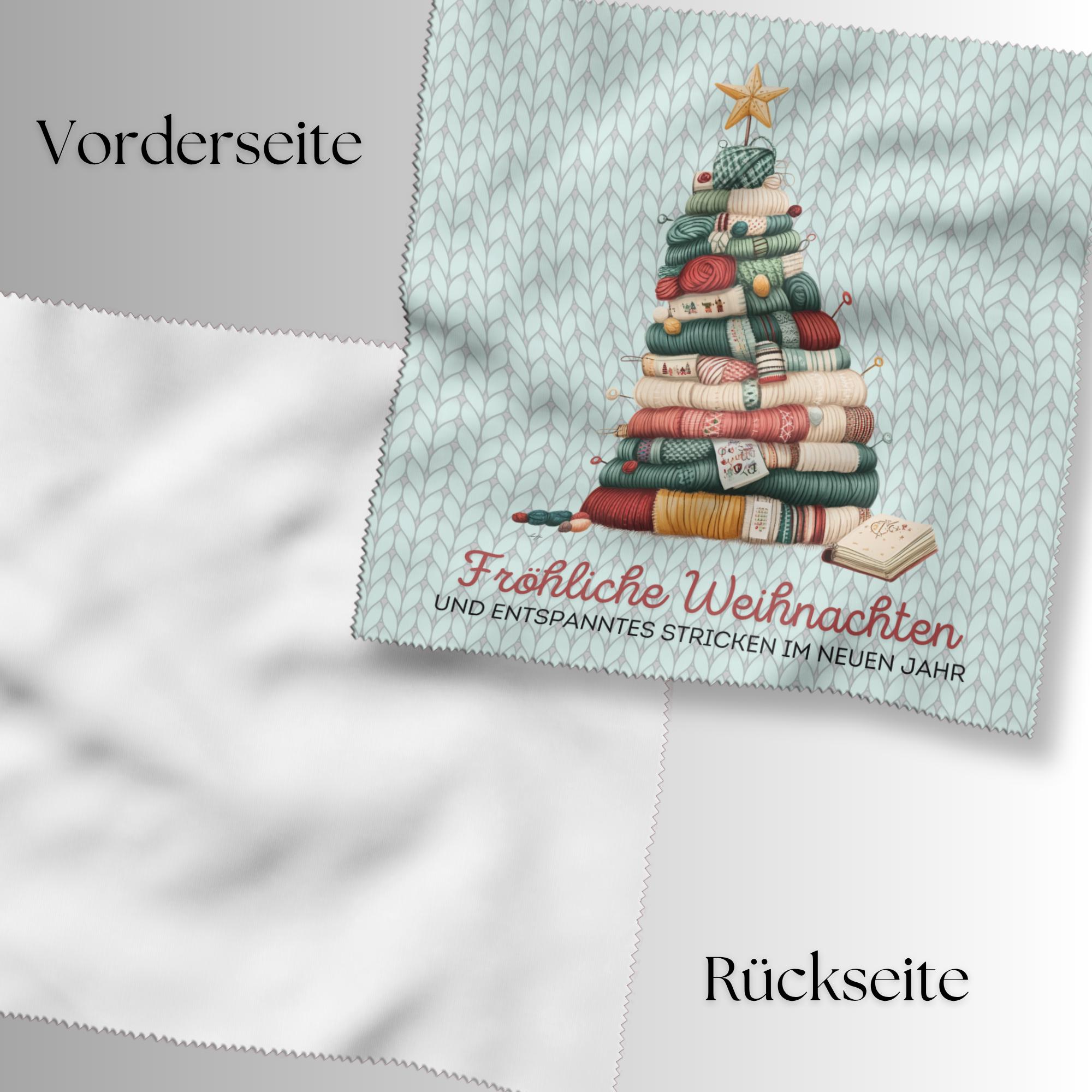 Brillenputztuch Tannenbaum Weihnachten Wichtelgeschenk Stricken Geschenk bedrucktes Mikrofasertuch für Brillen Display Handy #WE14