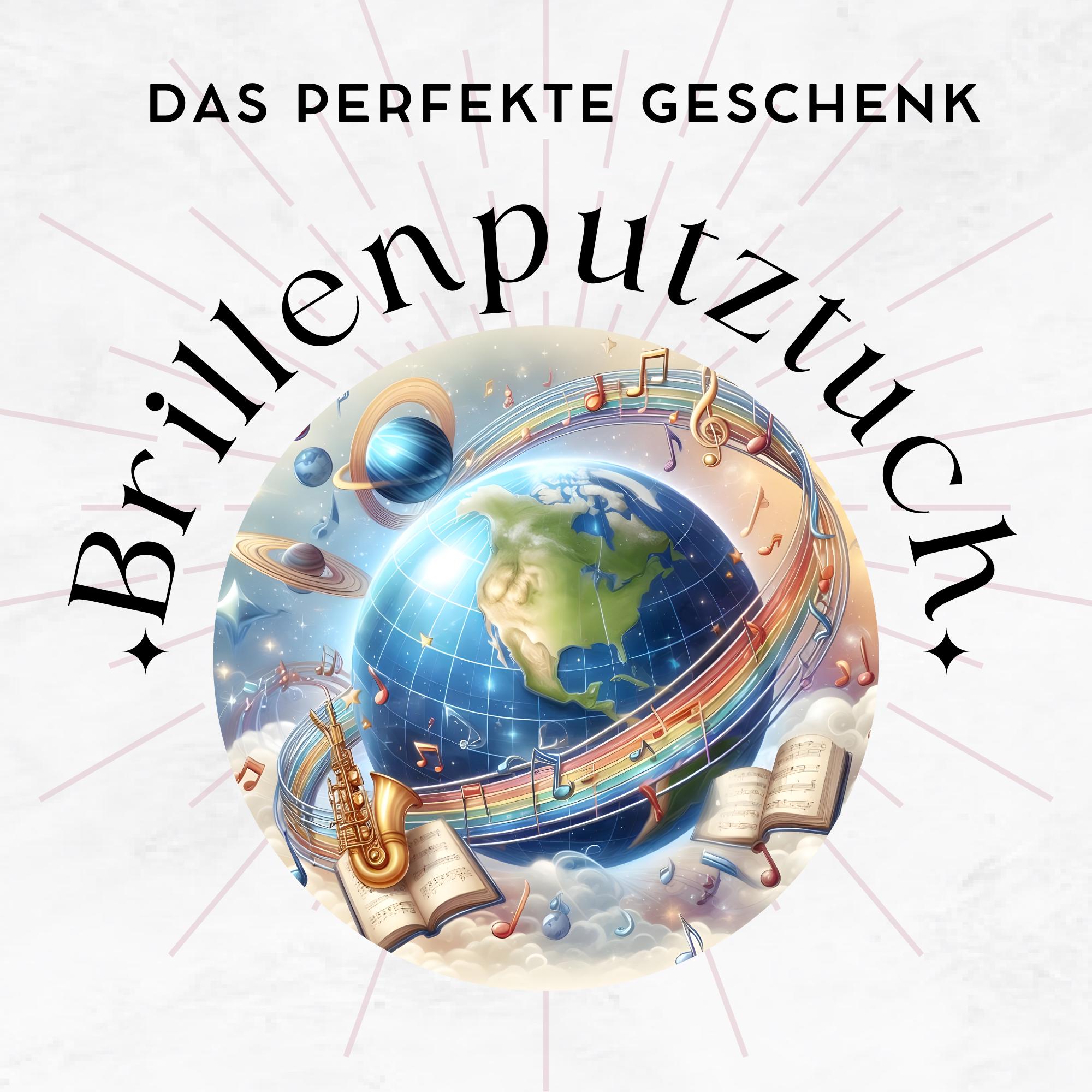 Brillenputztuch Welt der Musik bedrucktes Mikrofasertuch für Sonnenbrille Displays Handy Geschenk Musiker Mitbringsel Musiklehrer #MC15