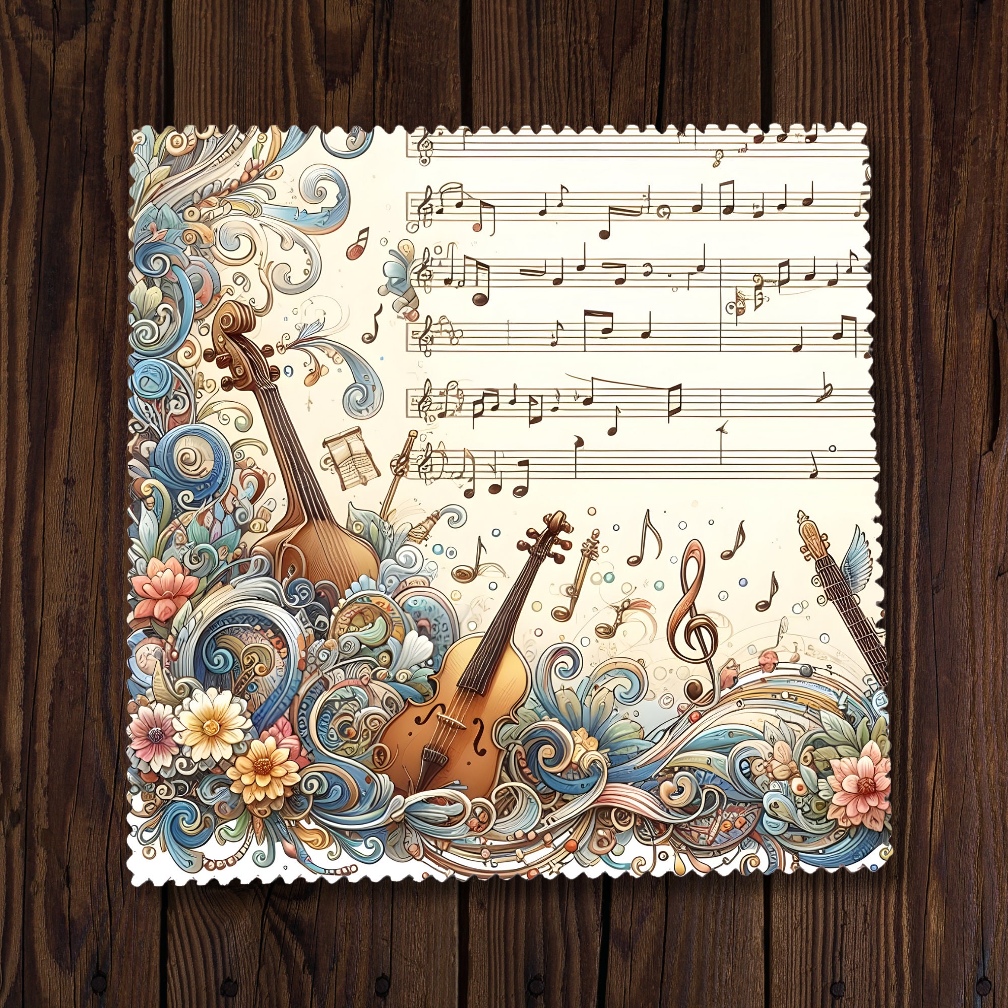 Brillenputztuch, Reinigungstuch für Brillen,  Brillentuch, Displaytuch, Bildschirmtuch, Objektivreinigung, Microfasertuch, Musik  #BM