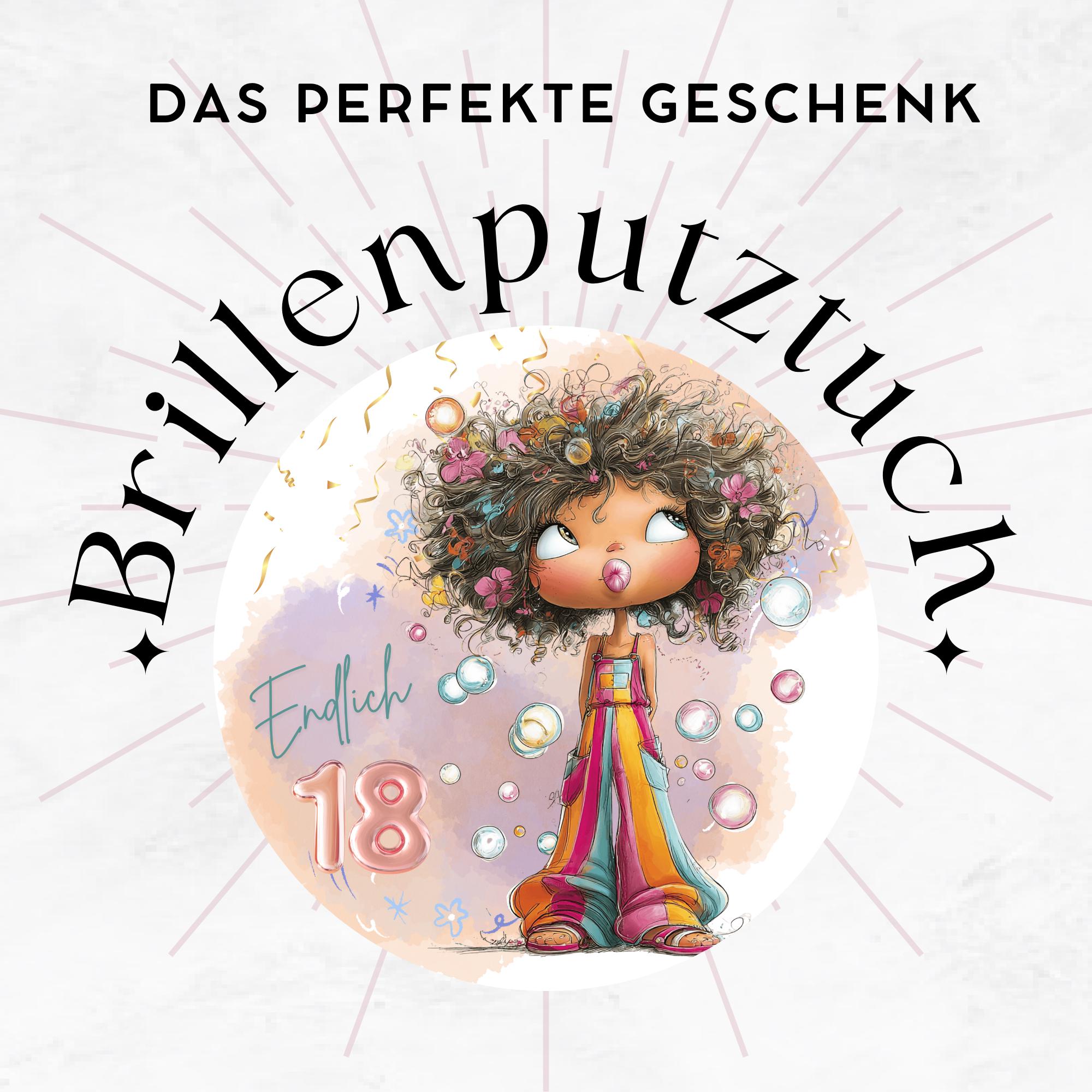 Brillenputztuch Endlich 18. Geburtstag Mädchen bedrucktes Mikrofasertuch für Brille Sonnenbrille Displays Handyputztuch Brillentuch #AL87