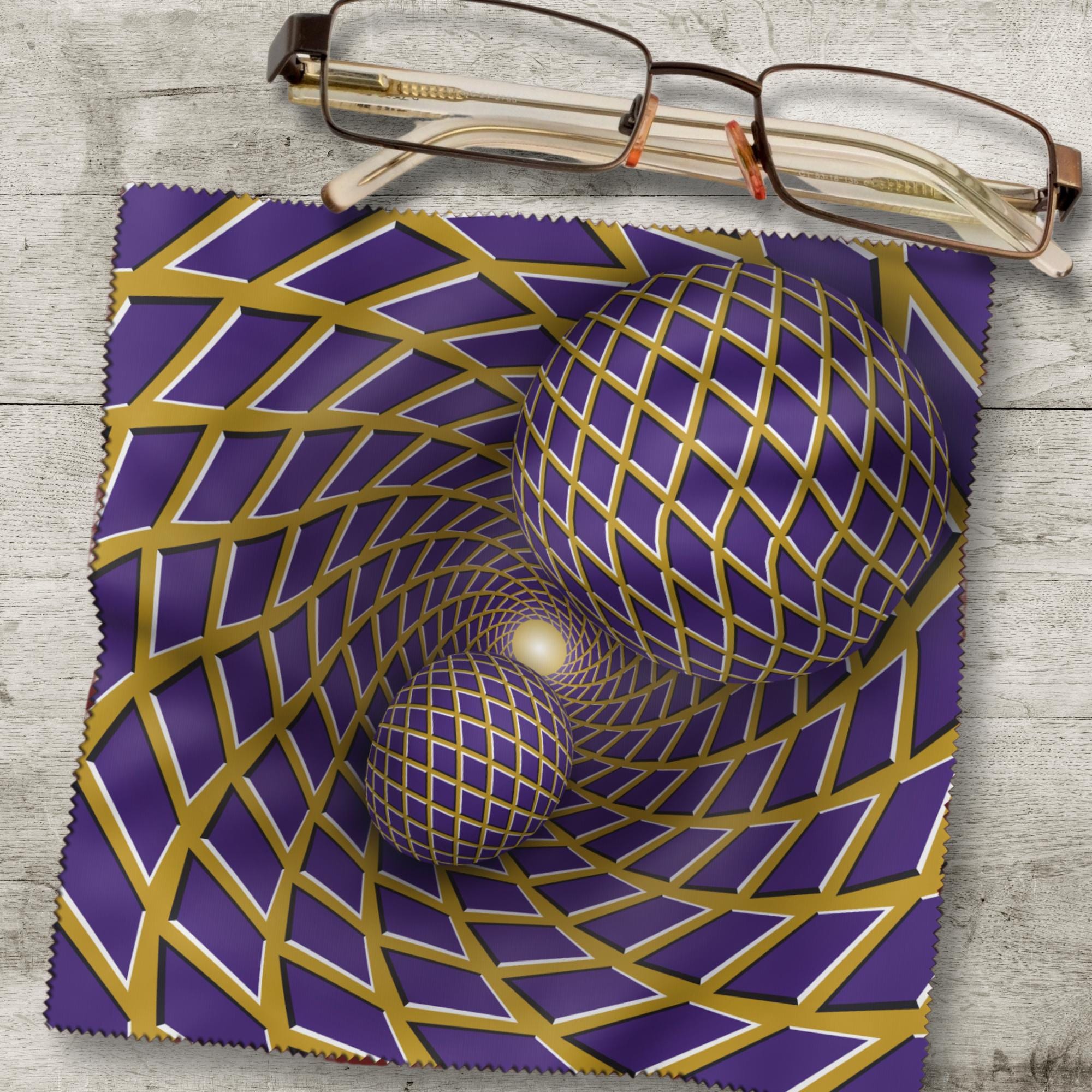Brillenputztuch Optische Täuschung bedrucktes Mikrofasertuch für Brille Sonnenbrille Displays Handyputztuch Brillentuch Mikrofaser #AL73 D