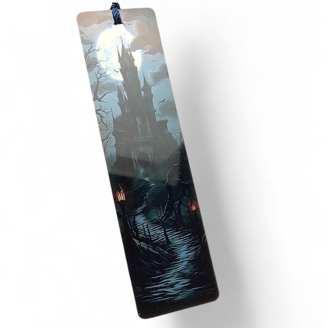 Lesezeichen aus Aluminium Geschenk zu Halloween Gespensterschloss Bücher Bookmark - 2 Motive zur Auswahl #LEALU Lesezeichen aus Aluminium Geschenk zu Halloween Gespensterschloss Bücher Bookmark - 2 Motive zur Auswahl #LEALU