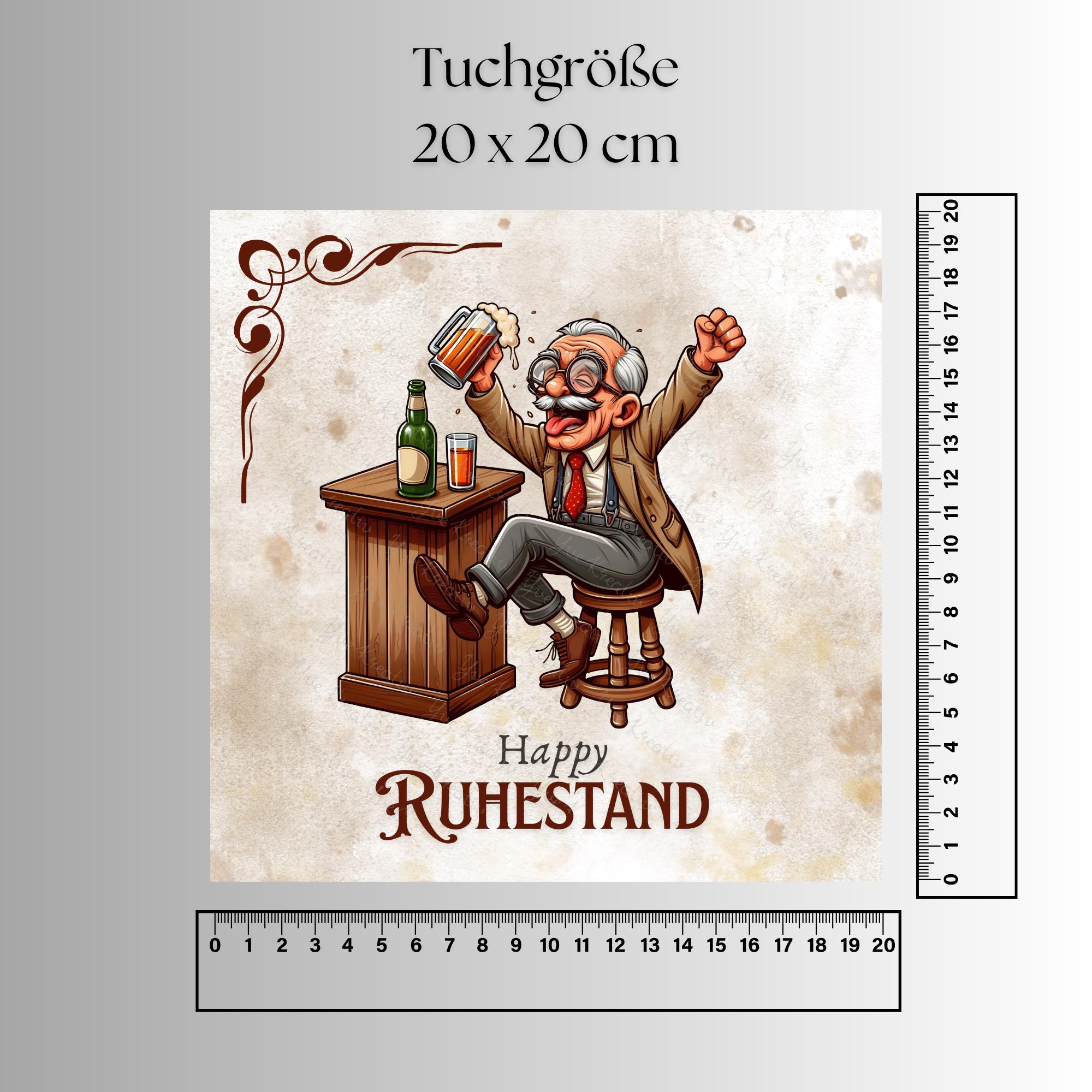 Brillenputztuch Ruhestand bedrucktes Mikrofasertuch für Brille Sonnenbrille Display Handy Geschenk zur Rente Abschied Kollege #BE16