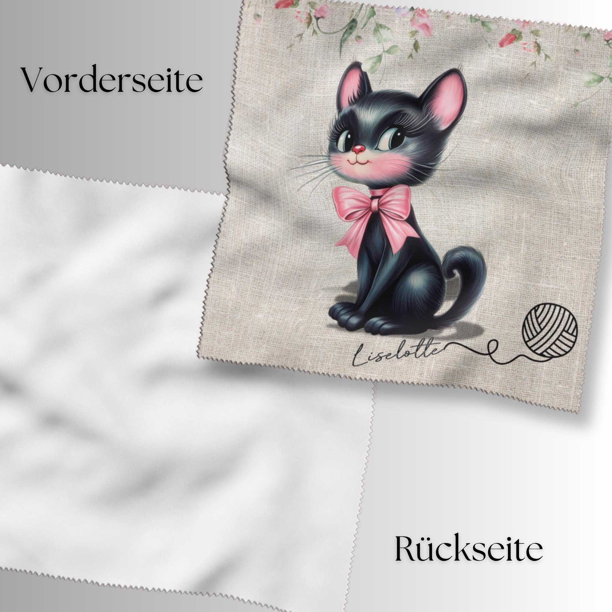 Brillenputztuch Katze personalisiert mit Namen bedrucktes Mikrofasertuch für Brille Displays Sonnenbrille Geschenk Katzenmama #TI141P