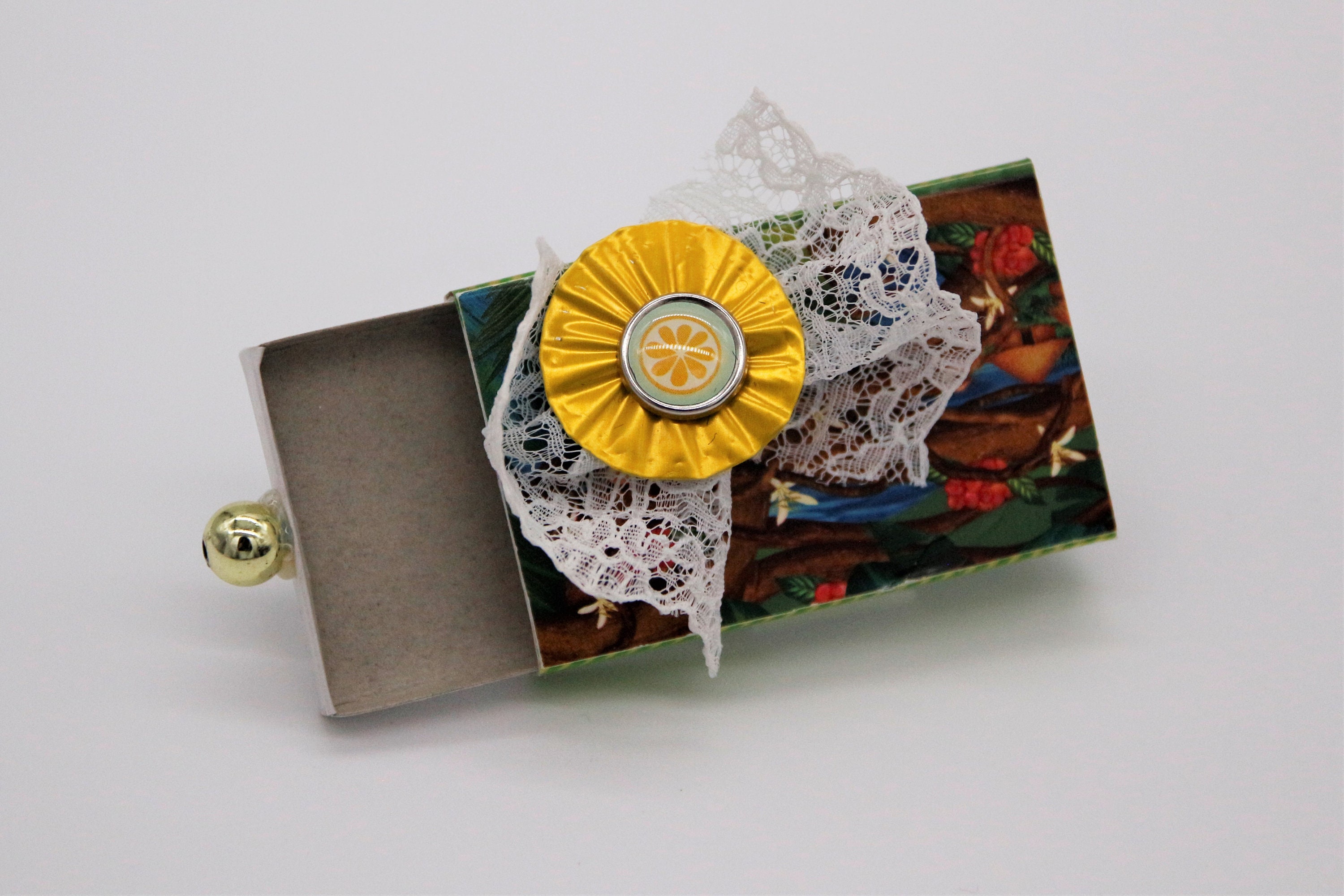 Kleine Schachtel, verzierte Streichholzschachtel als originelle Geschenkverpackung für Geld, Gutscheine und mehr