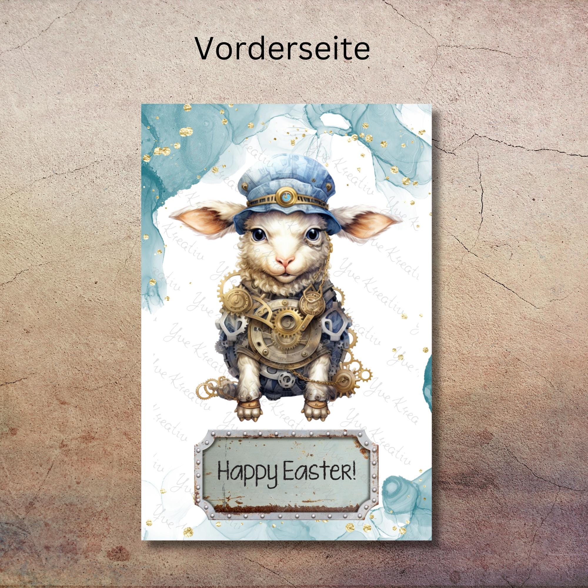 Karte zu Ostern, Postkarte, Glückwunschkarte, Grußkarte, Geschenkkarte auf DIN A6 Karte mit Glanzoberfläche #PHO
