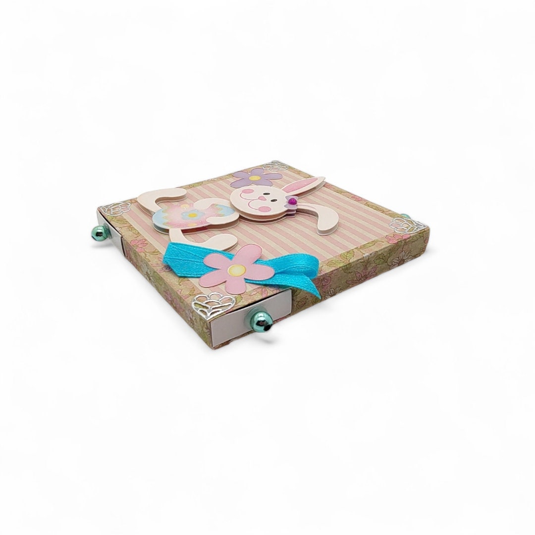 Streichholzschachtel 4-fach "Oster - Hase" Geschenkebox Schachtel für Geldgeschenke Gutschein - kleine Kostbarkeiten