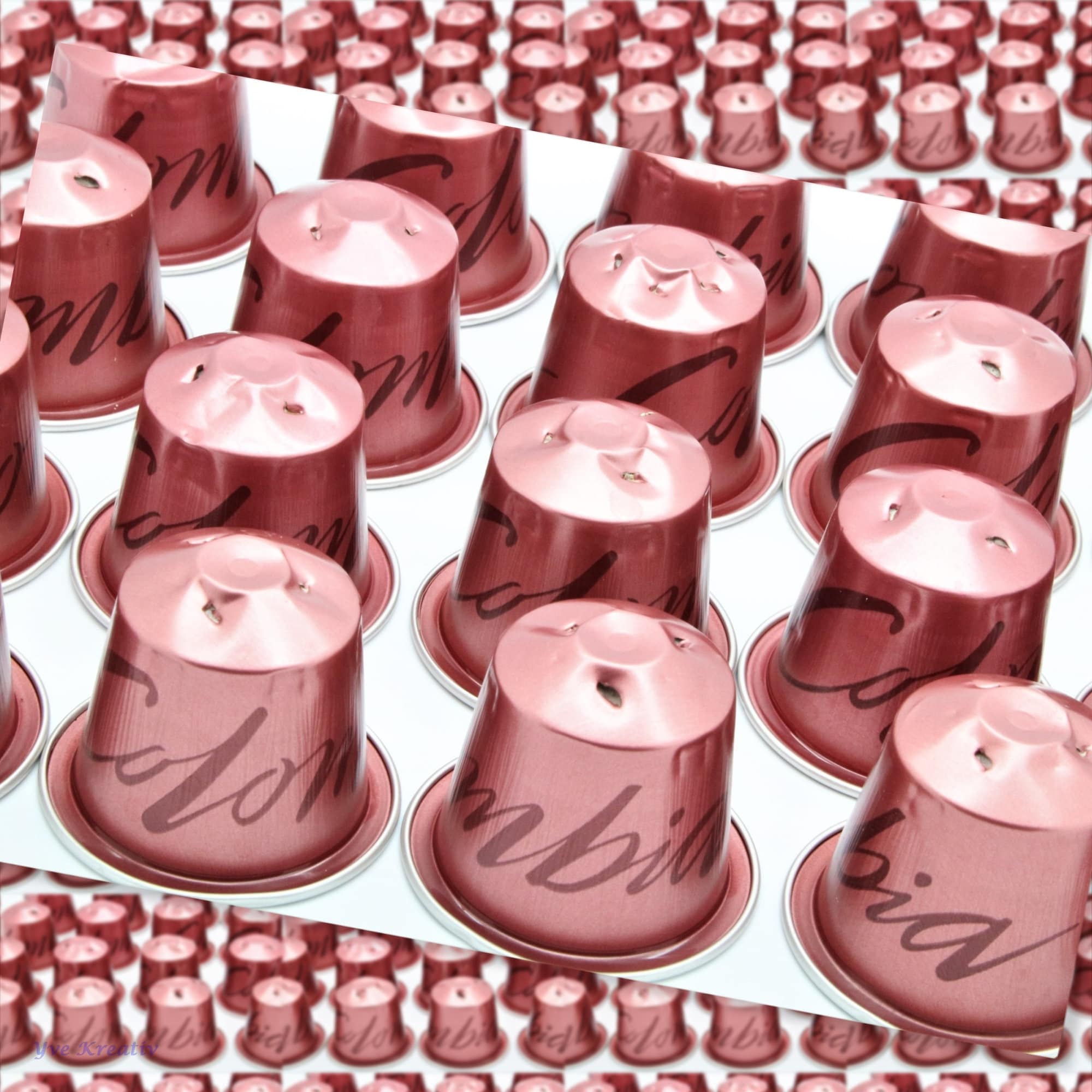 10 leere Kaffeekapseln Farbe : rose / alt rosa  - zum Basteln  #KNS