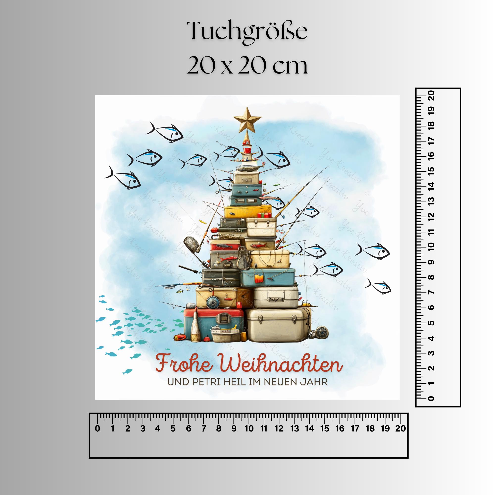 Brillenputztuch Tannenbaum Weihnachten Wichtelgeschenk Mitbringsel Angler Geschenk bedrucktes Mikrofasertuch für Brillen Display Handy #WE27