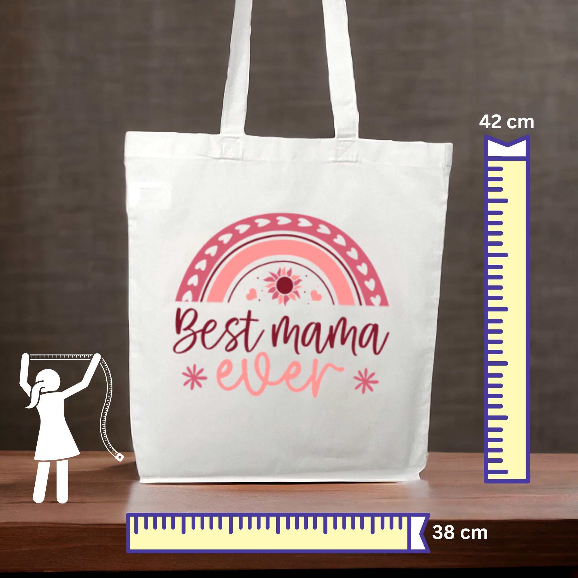 Stofftasche, Stoffbeutel, "Beste Mama", Einkaufstasche, Tasche, Geschenk zum Muttertag, Geburtstag, in Weiß oder Beige  #STSUB