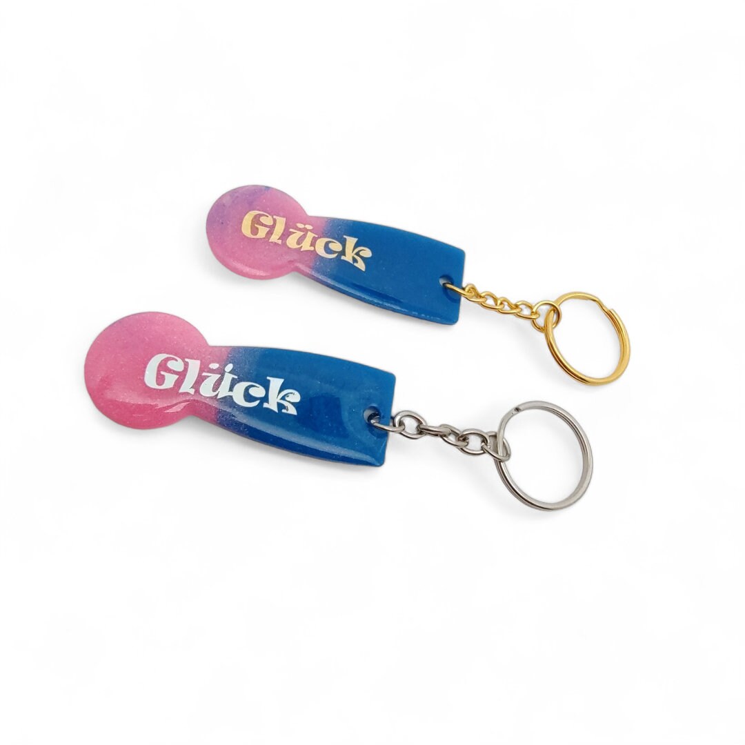 Einkaufswagenlöser l Einkaufschips l Schlüsselanhänger "Glück" Geschenk Mitbringsel