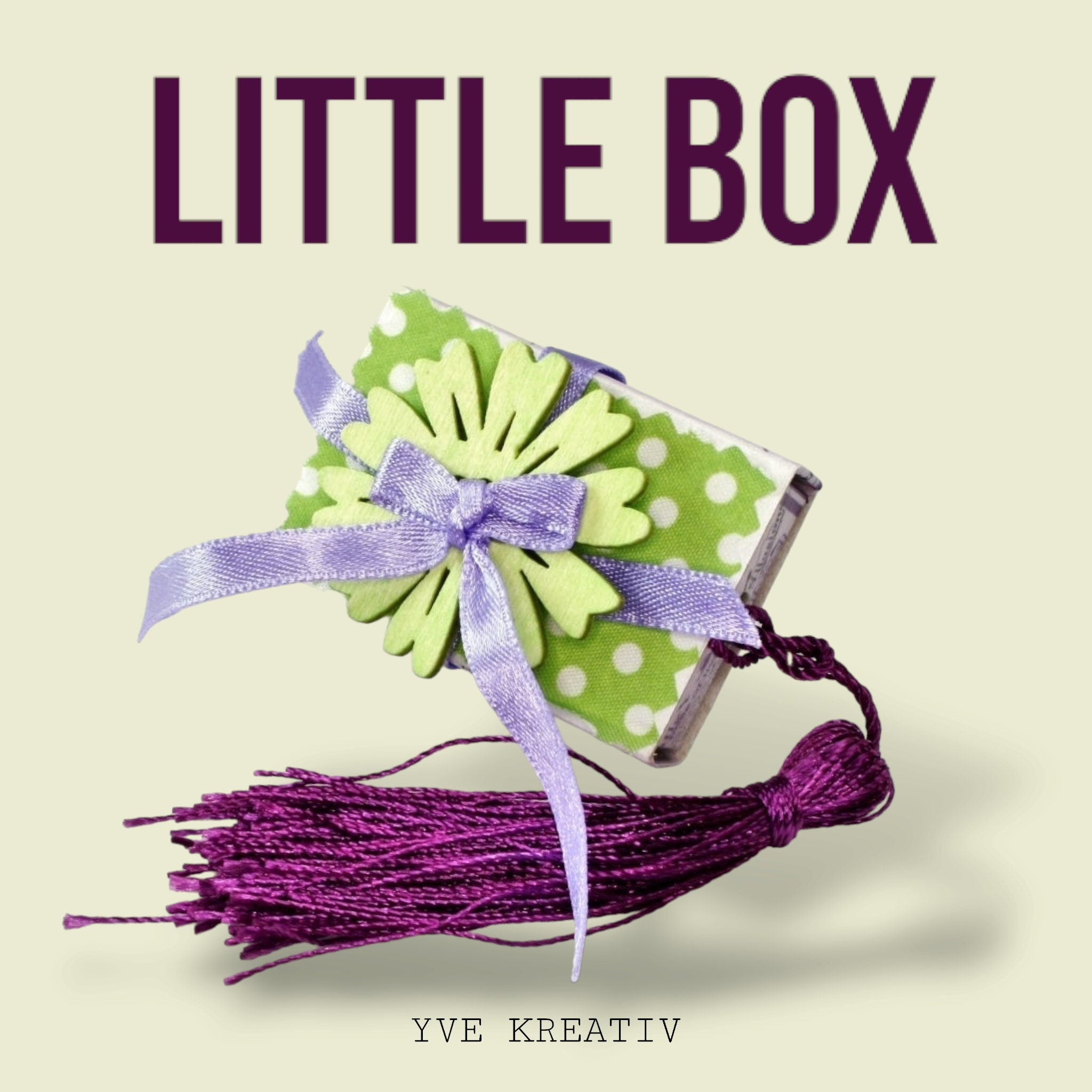 Kleine Schachtel mit Lavendel, verzierte Streichholzschachtel als originelle Geschenkverpackung für Geld, Gutscheine und mehr 